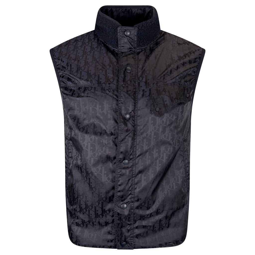 DIOR OBLIQUE REVERSIBLE GILET NAVY - MEDIUM (Fits L) - Affluent ArchivesUsed HIGH END DESIGNER CLOTHING