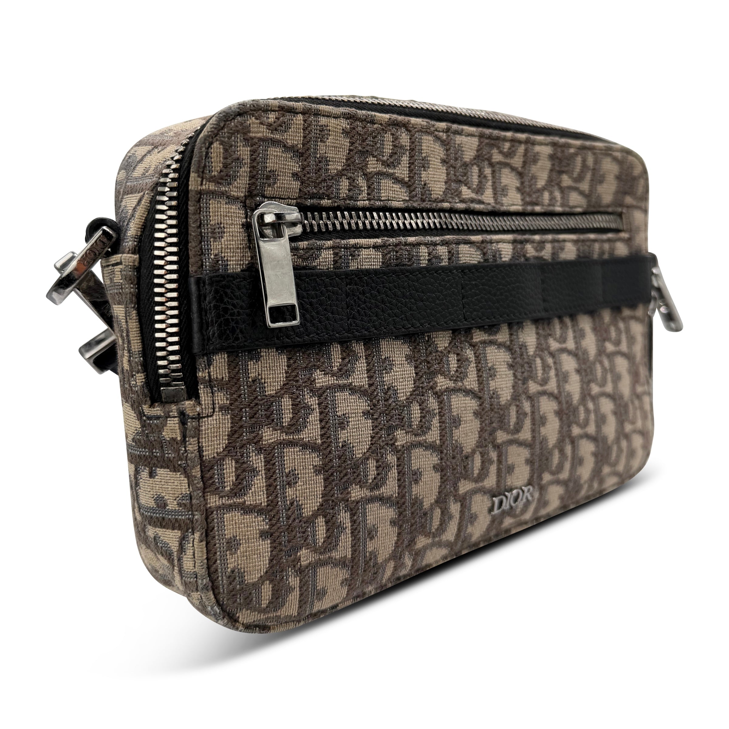 DIOR OBLIQUE SAFAR BEIGE / BROWNI MESSENGER BAG - Affluent ArchivesUsed HIGH END DESIGNER CLOTHING