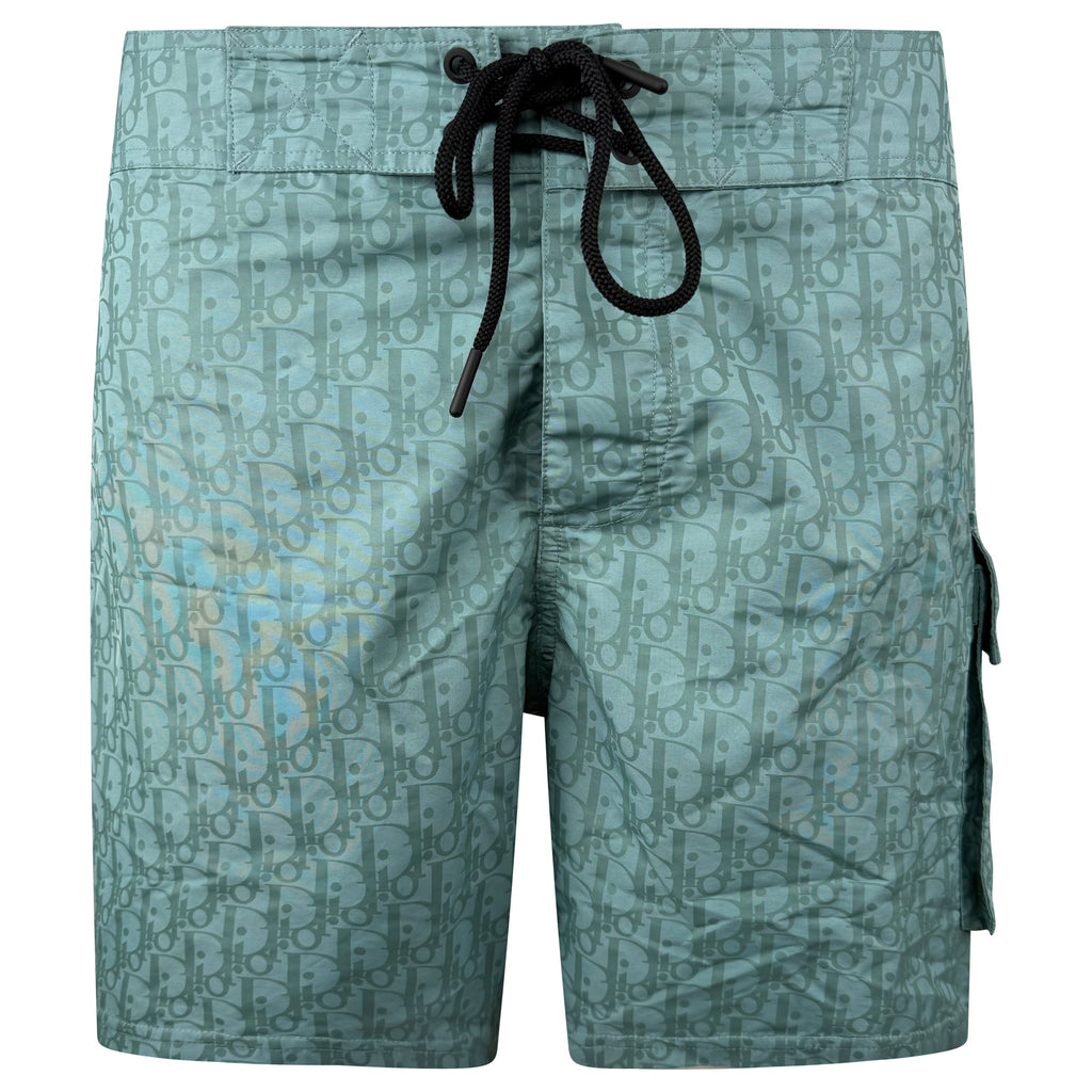 DIOR OBLIQUE SWIM SHORTS TURQUOISE - XXL - Affluent ArchivesUsed HIGH END DESIGNER CLOTHING
