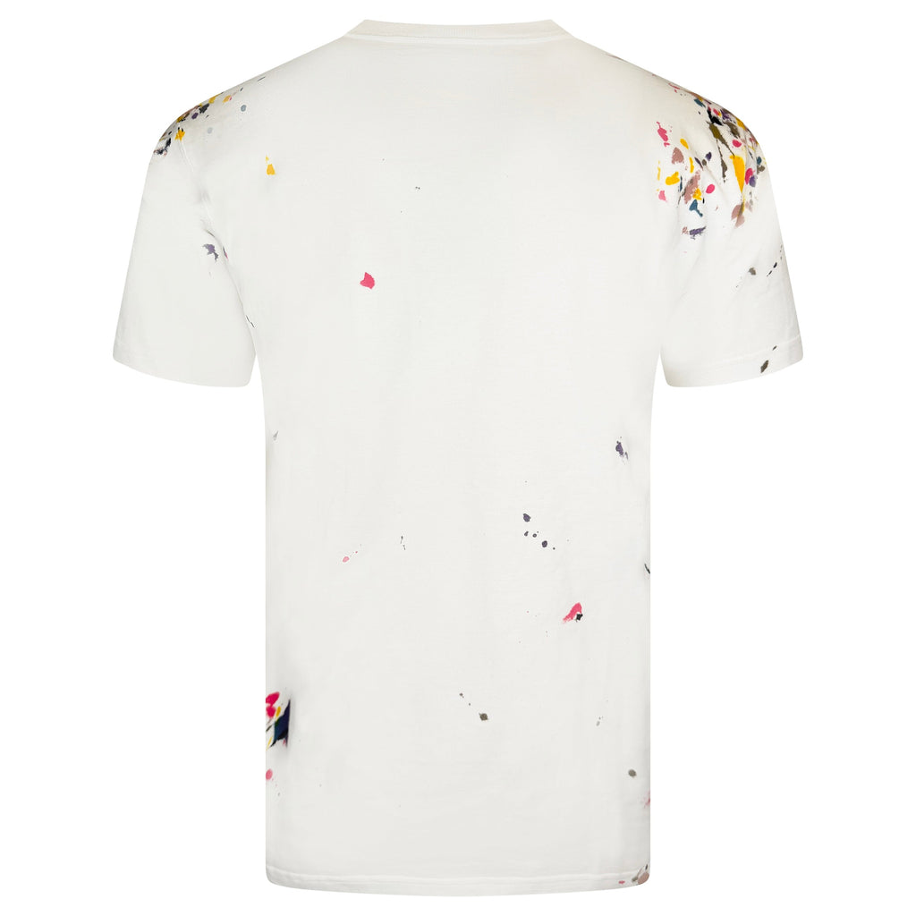 DIOR WHITE PAINT SPLASH T SHIRT - LARGE `(Fits XL) - Affluent ArchivesUsed HIGH END DESIGNER CLOTHING