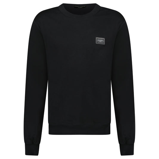 DOLCE AND GABBANA BLACK PLAQUE SWEATSHIRT - XL (52) - Affluent ArchivesUsed HIGH END DESIGNER CLOTHING