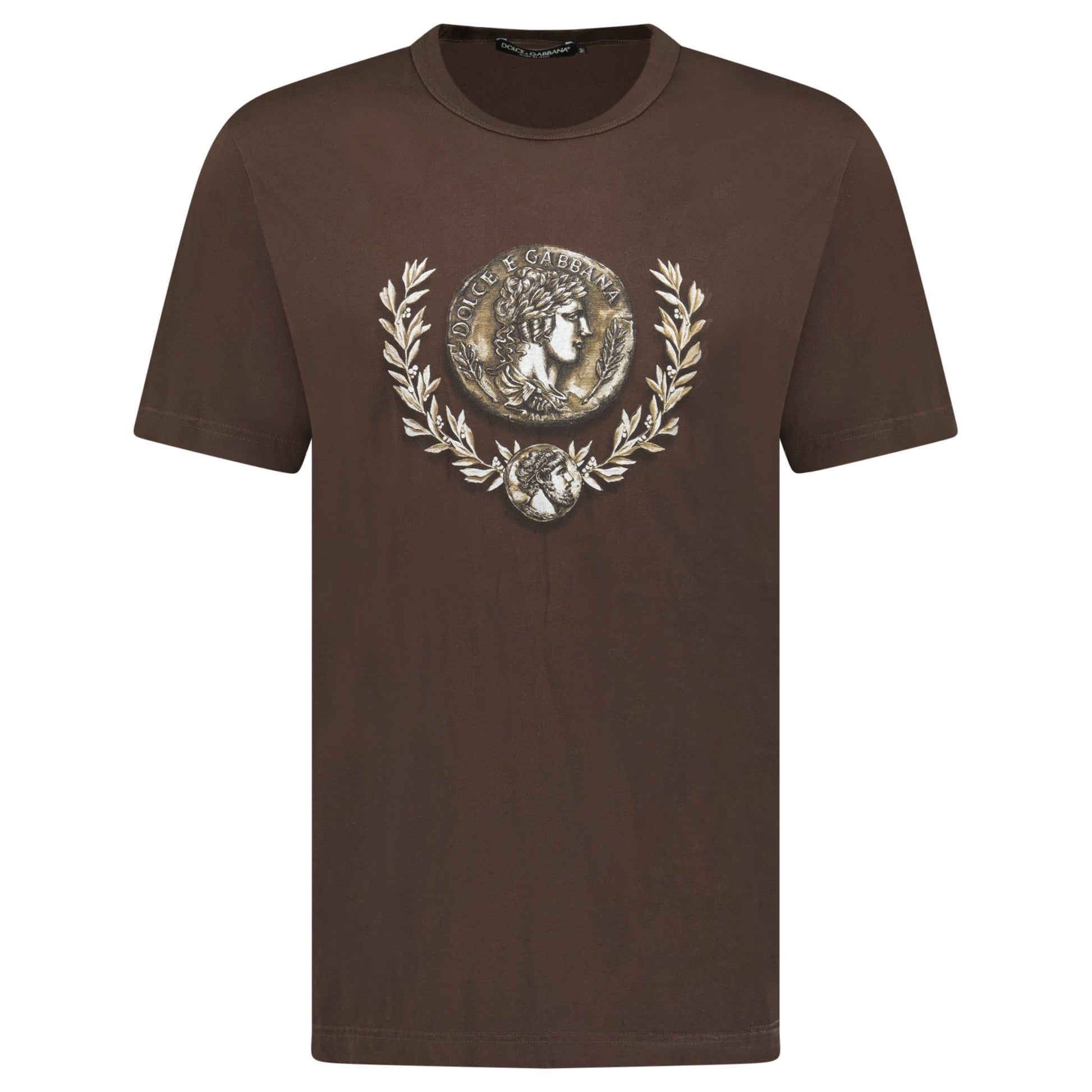 DOLCE AND GABBANA BROWN T SHIRT - LARGE - Affluent ArchivesUsed HIGH END DESIGNER CLOTHING