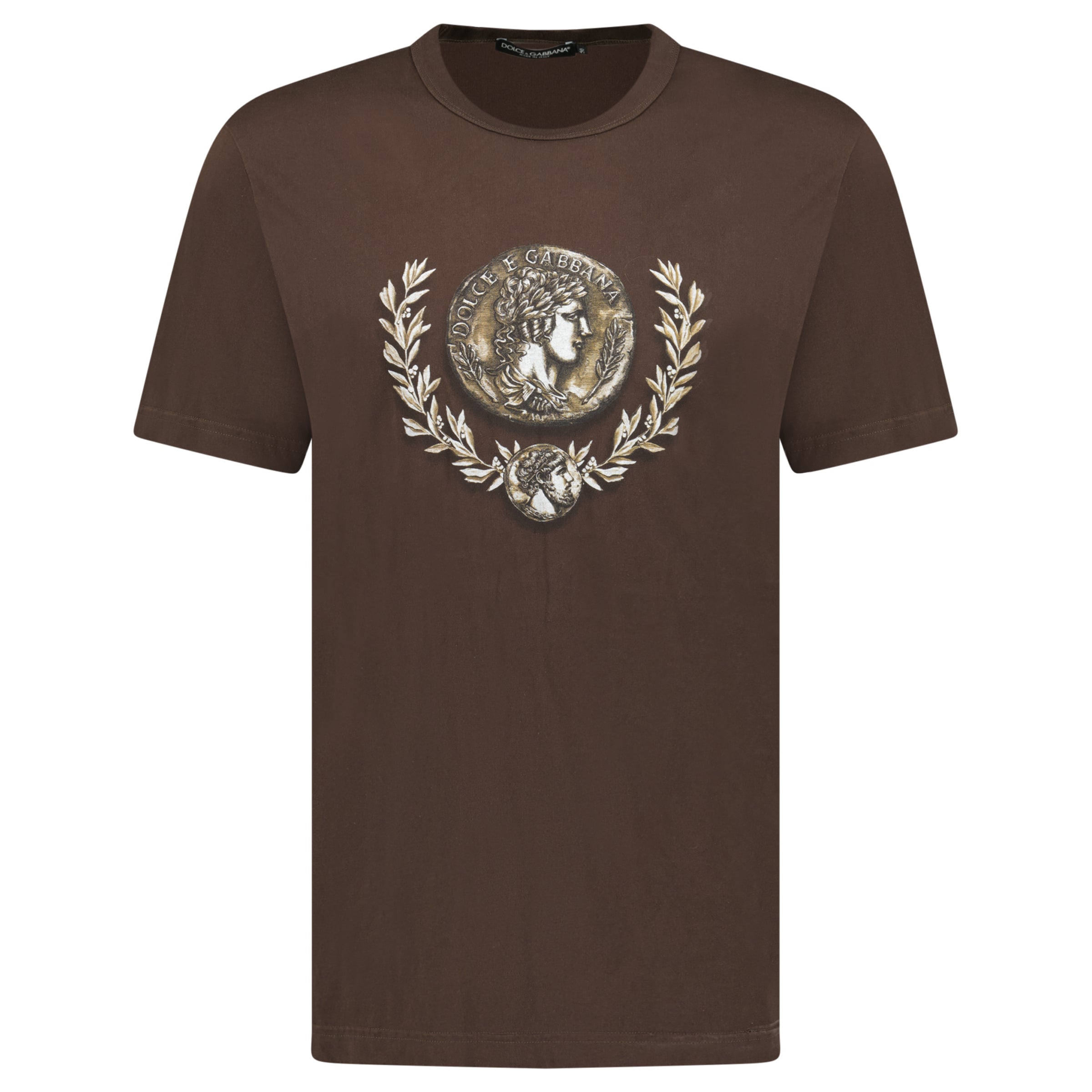 DOLCE AND GABBANA BROWN T SHIRT - LARGE - Affluent ArchivesUsed HIGH END DESIGNER CLOTHING