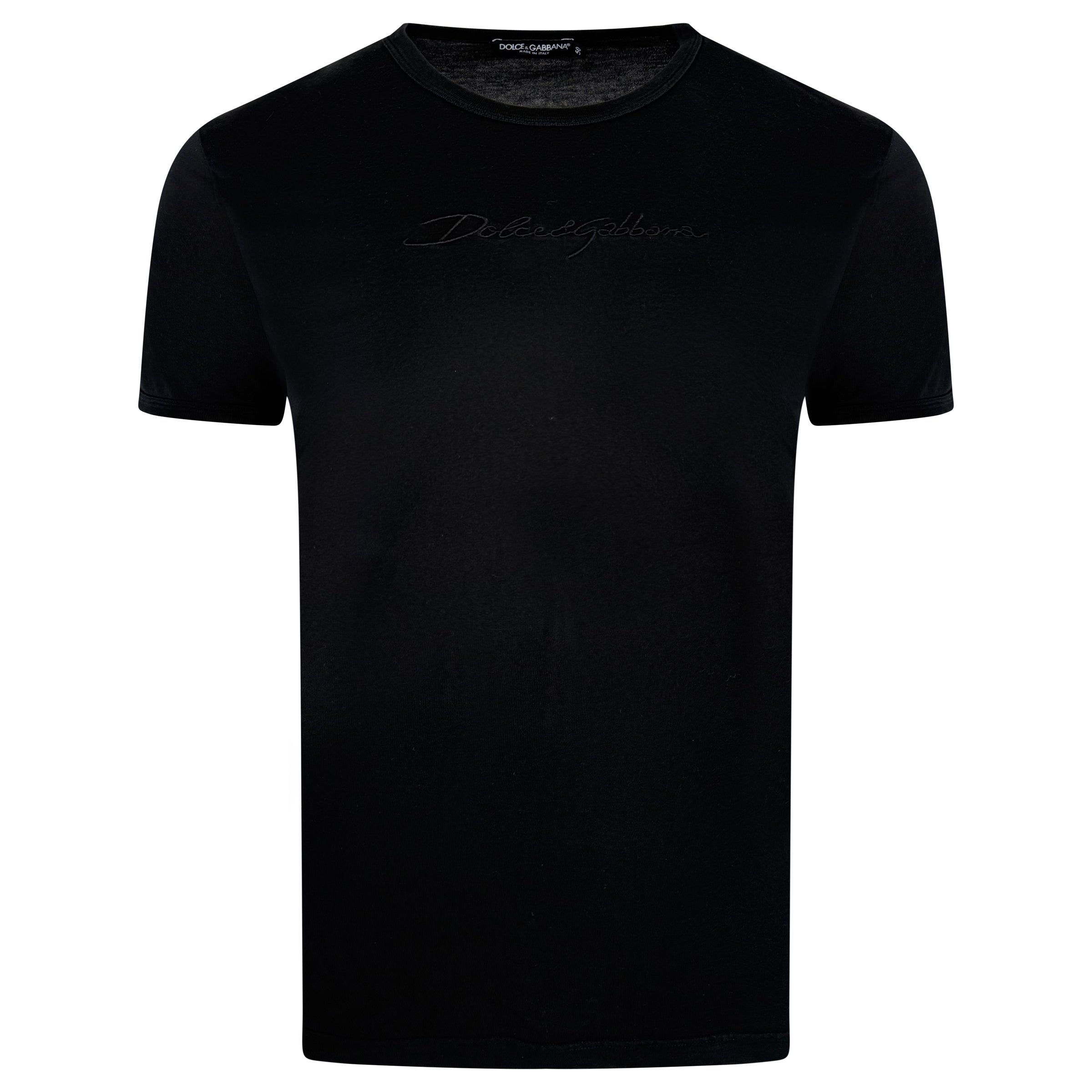 DOLCE AND GABBANA LOGO T SHIRT - LARGE (Fits M) - Affluent ArchivesUsed HIGH END DESIGNER CLOTHING