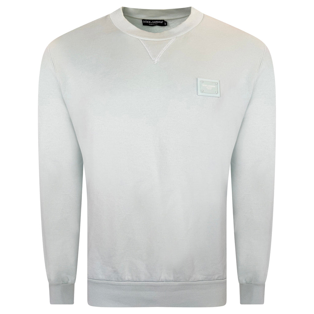 DOLCE AND GABBANA MINT GREEN PLAQUE SWEATSHIRT - XL (Fits L) - Affluent ArchivesUsed HIGH END DESIGNER CLOTHING