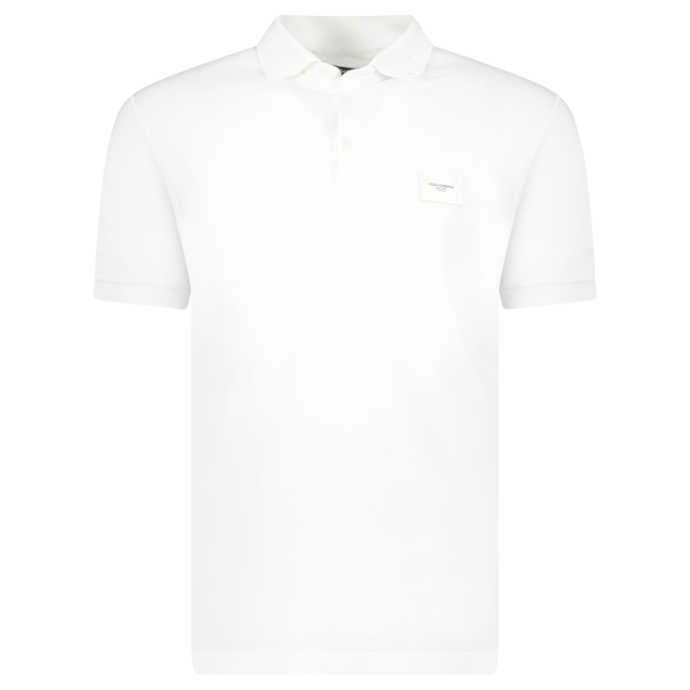 DOLCE AND GABBANA PLAQUE POLO WHITE - MEDIUM (48) - Affluent ArchivesUsed HIGH END DESIGNER CLOTHING
