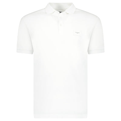 Dolce and Gabbana Plaque Polo White - Small (Fits Medium)