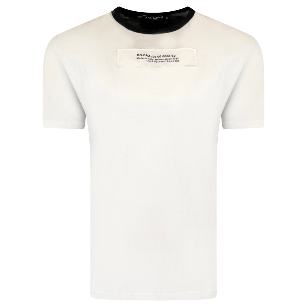 DOLCE AND GABBANA WHITE / CAMO LOGO T SHIRT - XXL (Fits XL) | PRE OWNED - Affluent ArchivesUsed HIGH END DESIGNER CLOTHING