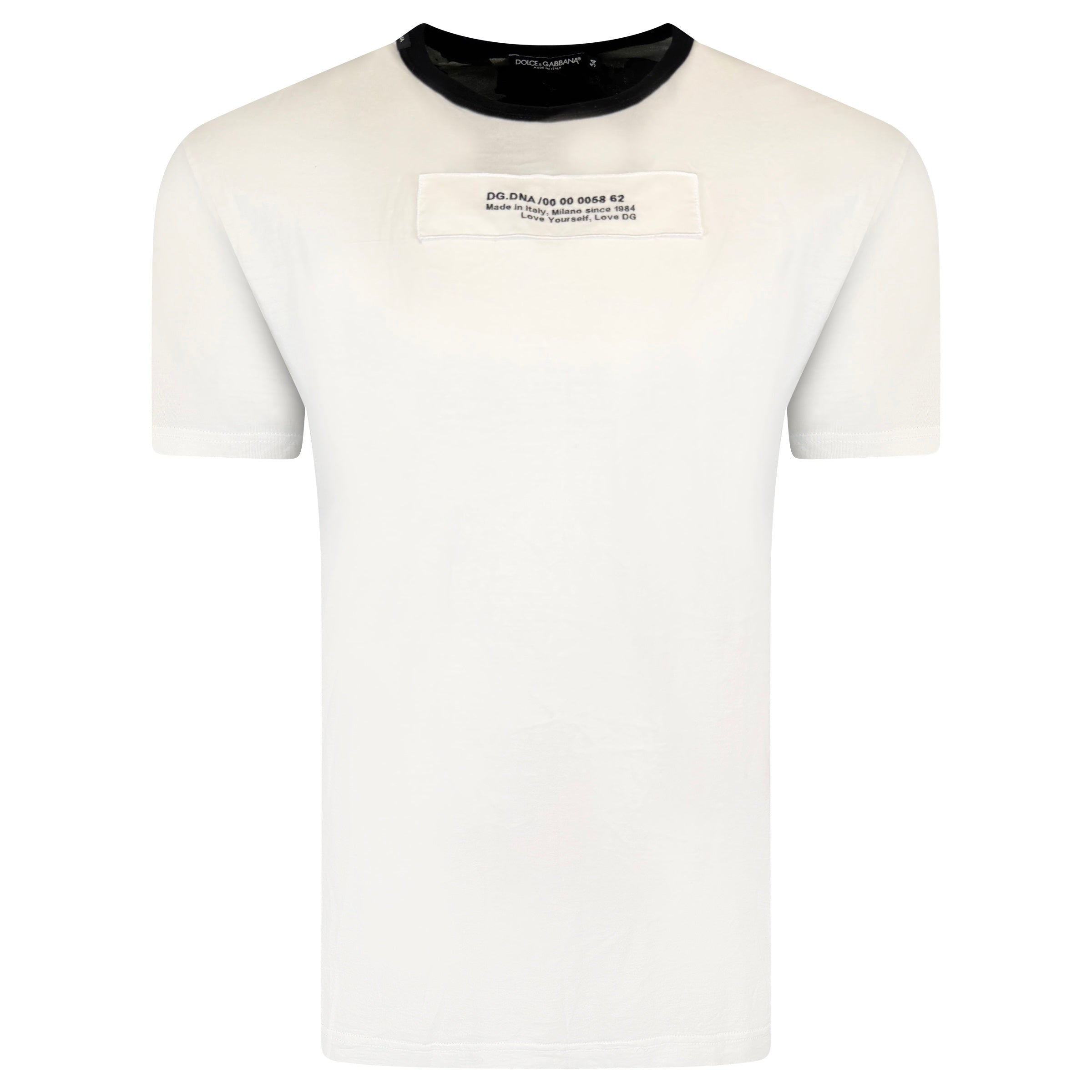 DOLCE AND GABBANA WHITE / CAMO LOGO T SHIRT - XXL (Fits XL) | PRE OWNED - Affluent ArchivesUsed HIGH END DESIGNER CLOTHING