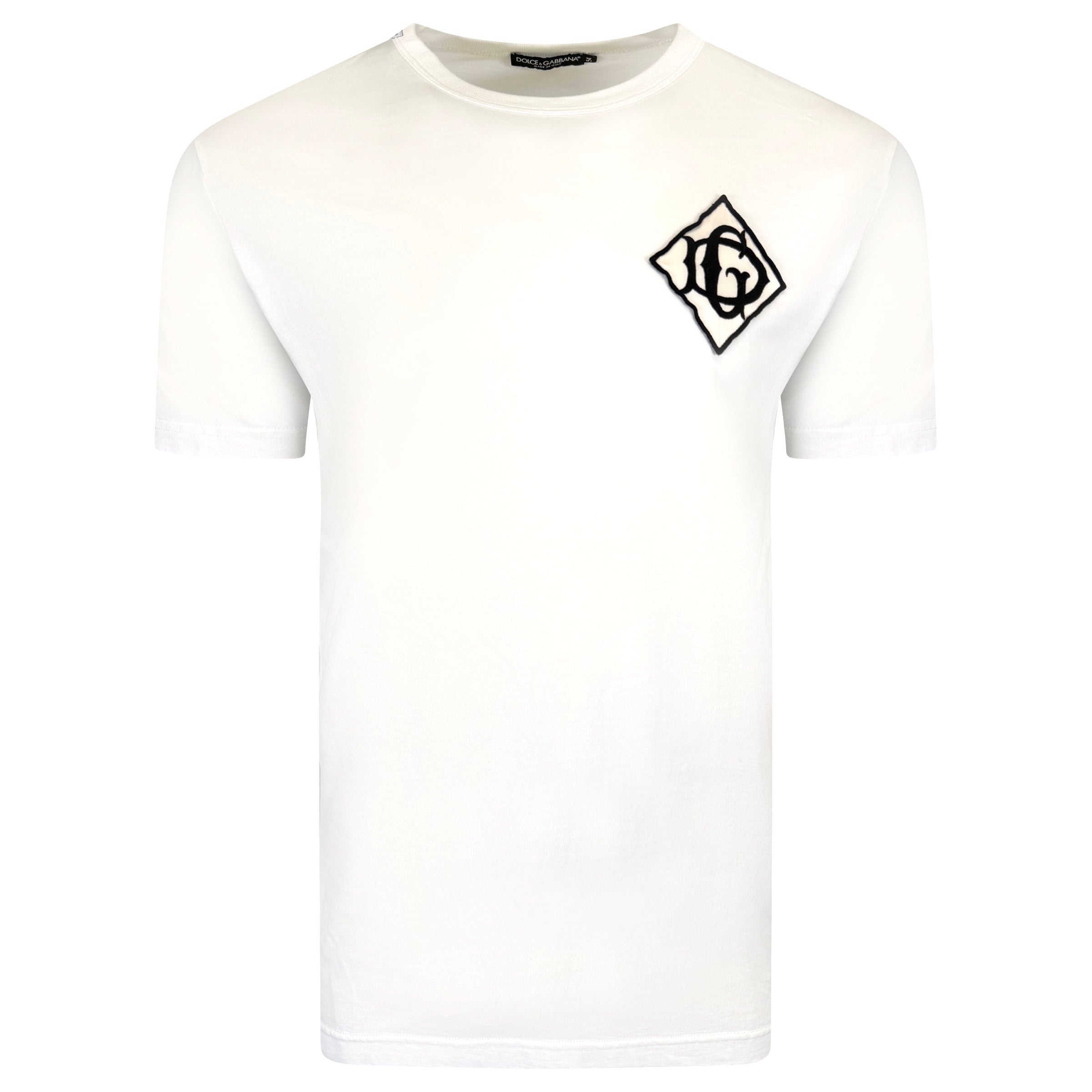 DOLCE AND GABBANA WHITE LOGO T SHIRT - XXL (Fits XL) | PRE OWNED - Affluent ArchivesUsed HIGH END DESIGNER CLOTHING