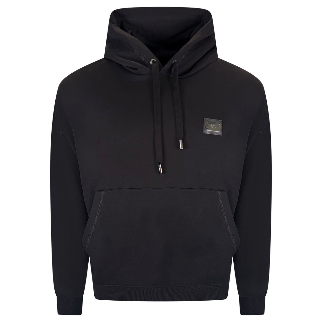 DOLCE AND GABBBANA PLAQUE HOODIE BLACK - MEDIUM | PRE OWNED - Affluent ArchivesUsed HIGH END DESIGNER CLOTHING