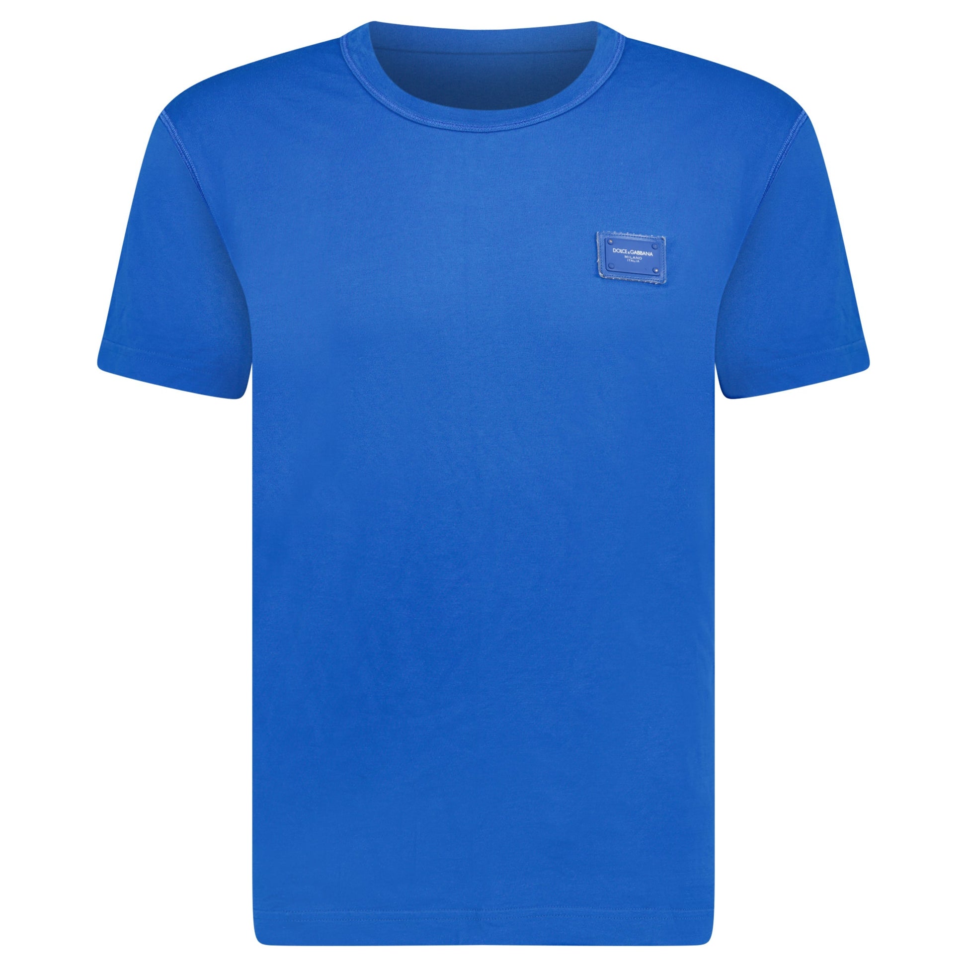 DOLCE GABBANA PLAQUE T SHIRT BLUE - XXL (Fits XL) - Affluent ArchivesUsed HIGH END DESIGNER CLOTHING