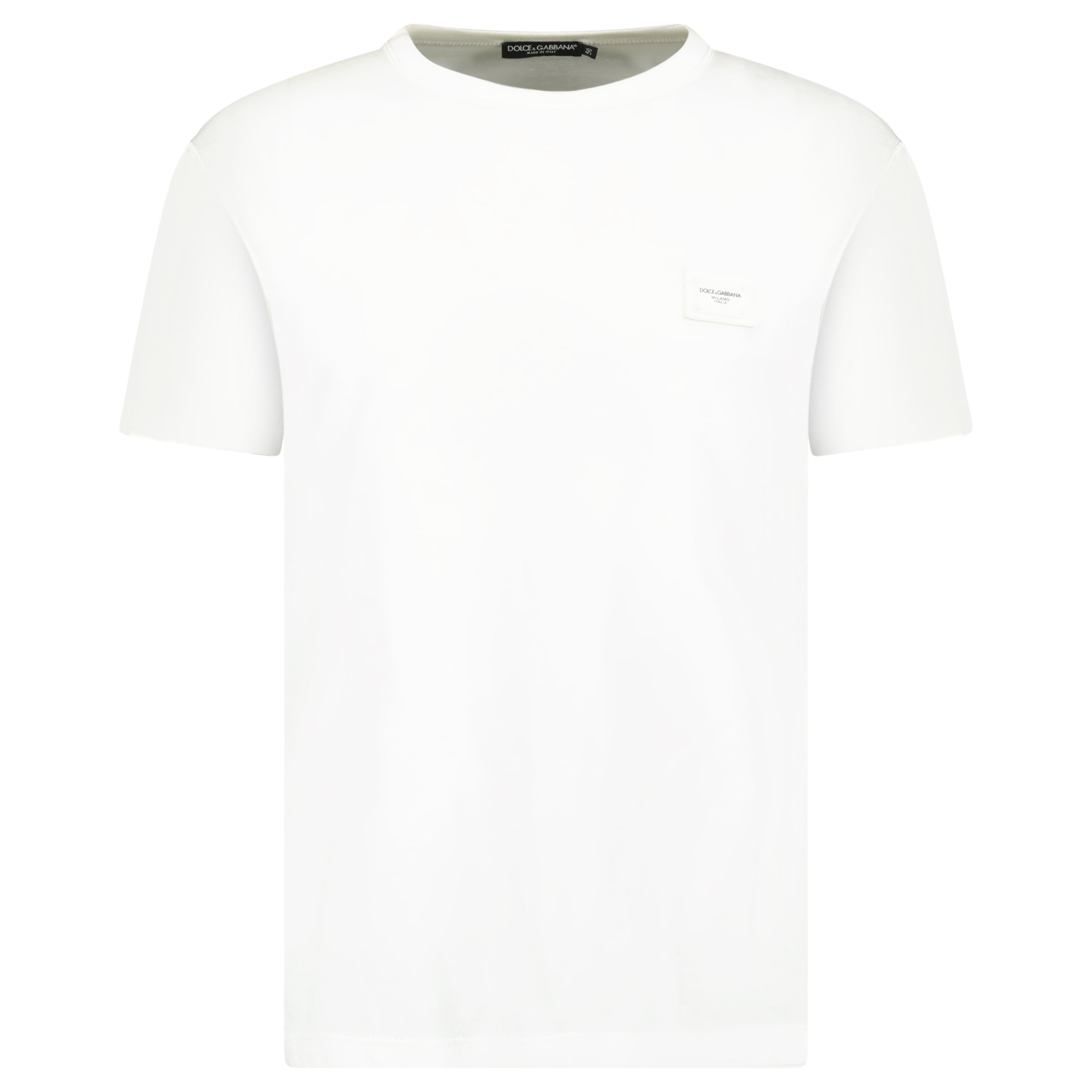DOLCE GABBANA PLAQUE T SHIRT WHITE - LARGE (Fits M) - Affluent ArchivesUsed HIGH END DESIGNER CLOTHING