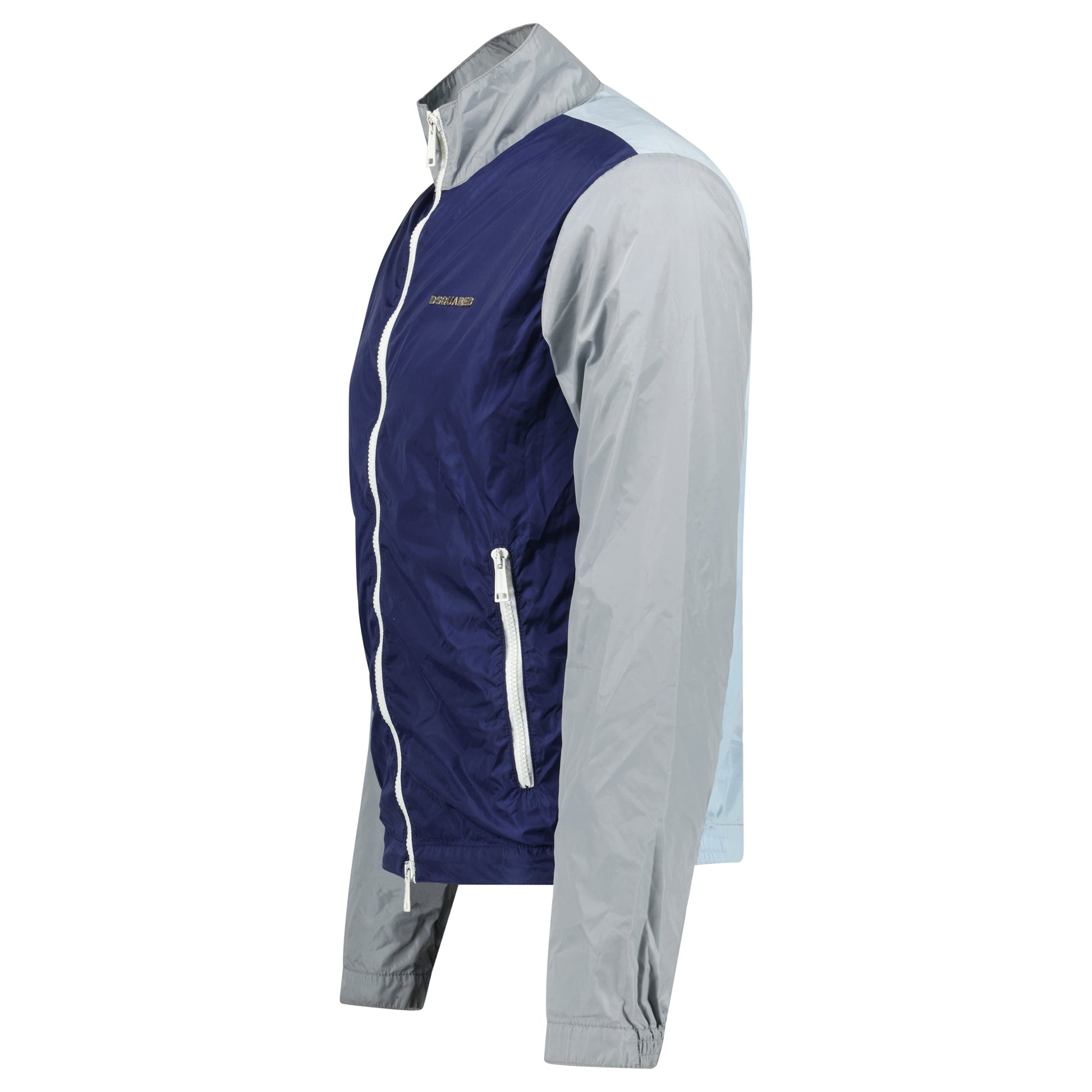 DSQUARED BLUE / GREY NYLON JACKET - MEDIUM (Fits Size S) - Affluent ArchivesUsed HIGH END DESIGNER CLOTHING