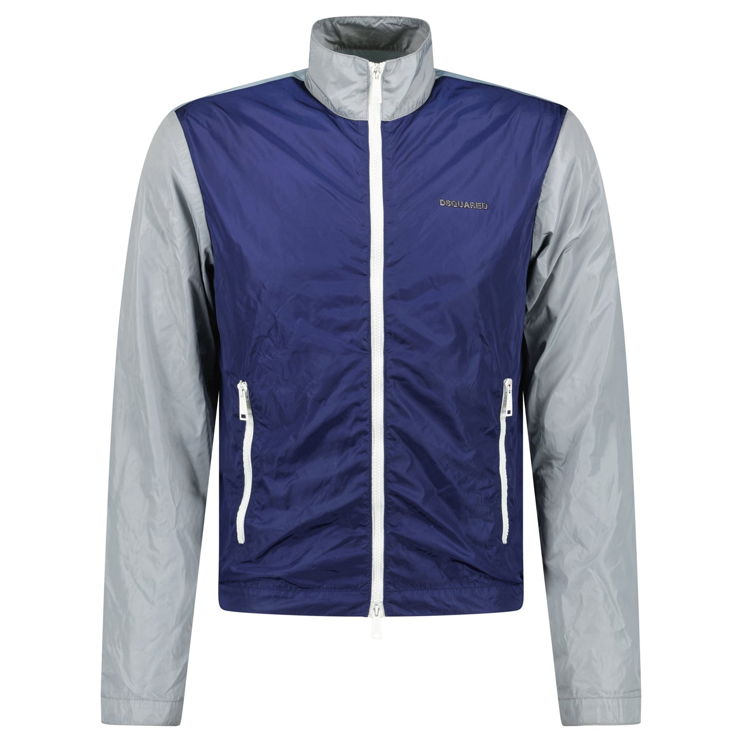 DSQUARED BLUE / GREY NYLON JACKET - MEDIUM (Fits Size S) - Affluent ArchivesUsed HIGH END DESIGNER CLOTHING