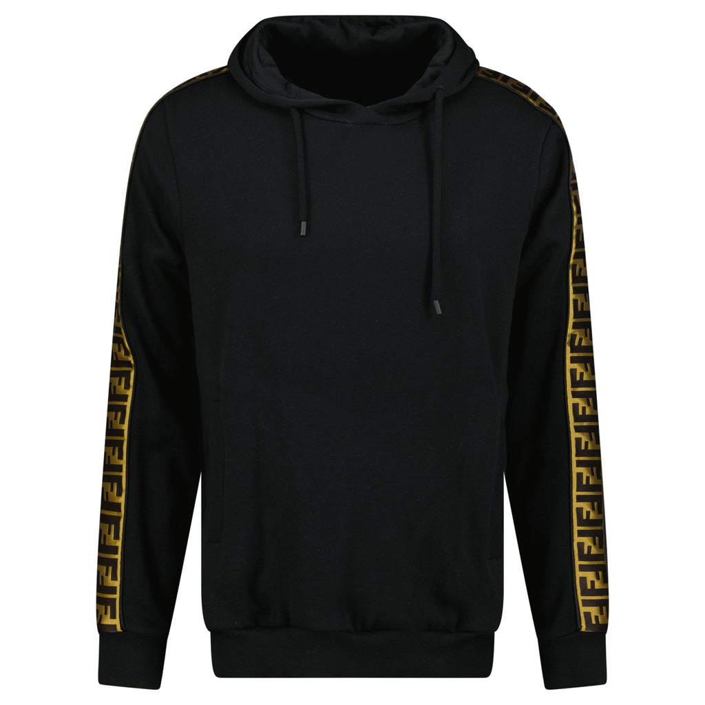 FENDI BLACK / BROWN FF LOGO HOODIE - MEDIUM (Fits M/L) - Affluent ArchivesUsed HIGH END DESIGNER CLOTHING