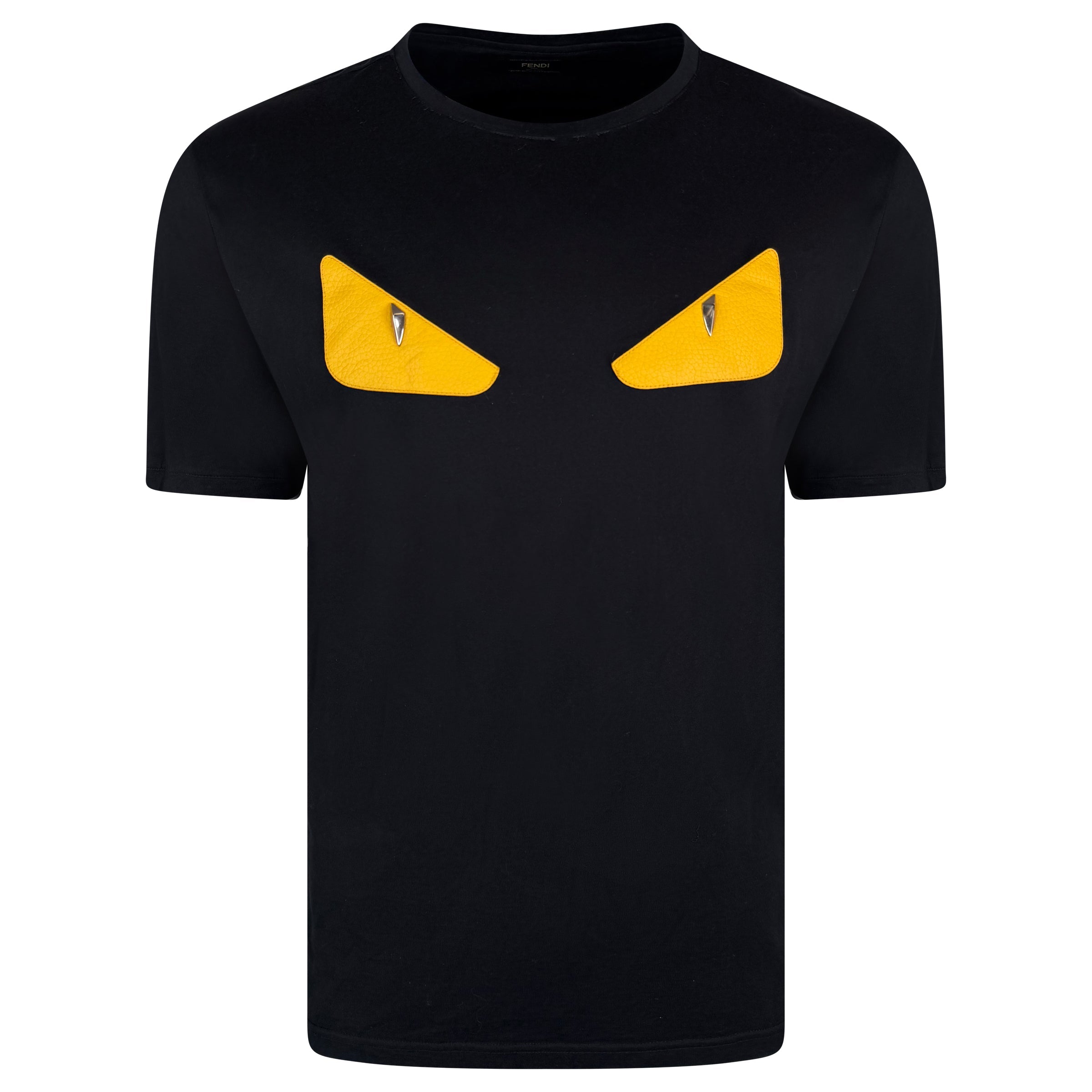 FENDI BLACK EYES LOGO T SHIRT - XXL (Fits XL) - Affluent ArchivesUsed HIGH END DESIGNER CLOTHING