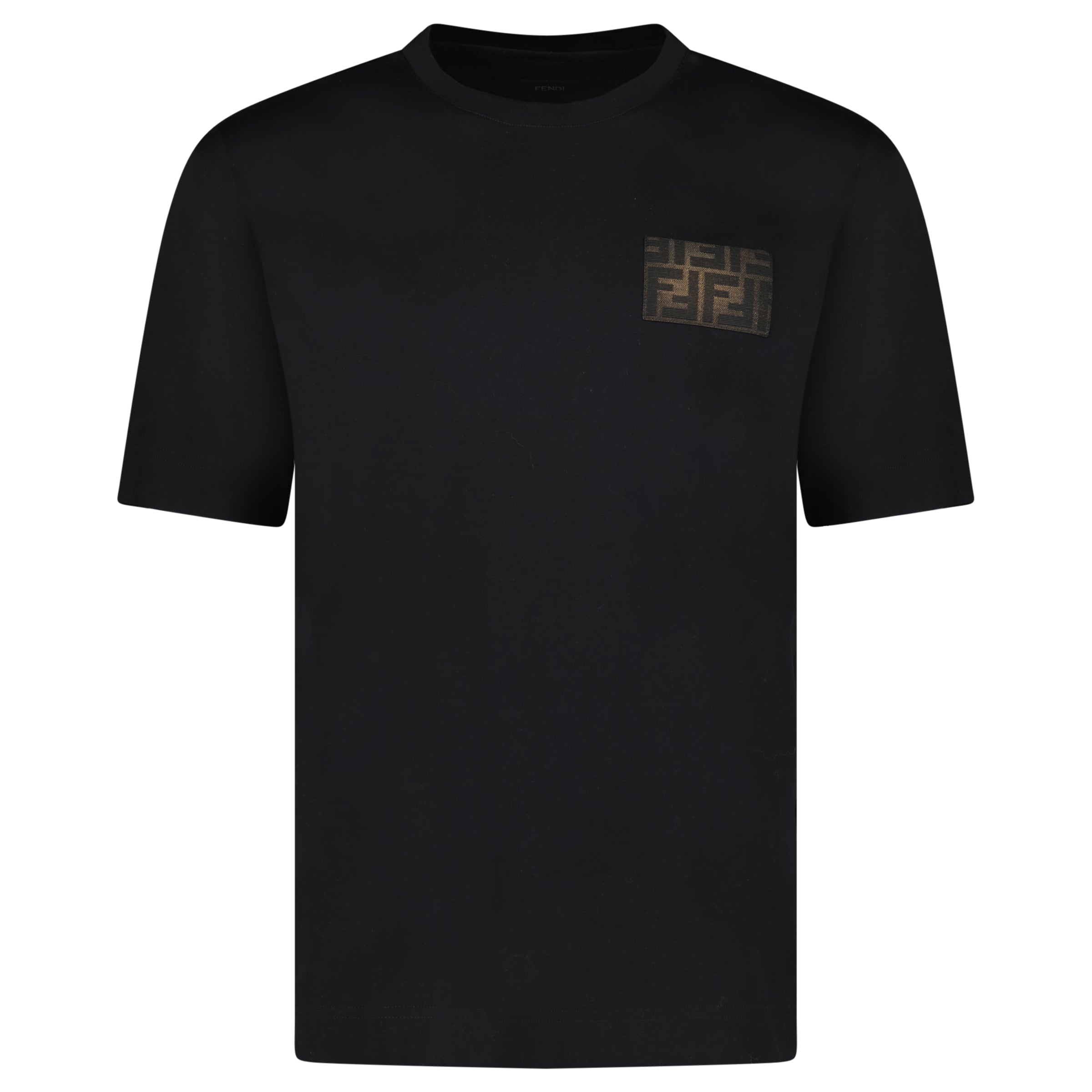 FENDI BLACK OGO T SHIRT - LARGE | PRE OWNED - Affluent ArchivesUsed HIGH END DESIGNER CLOTHING