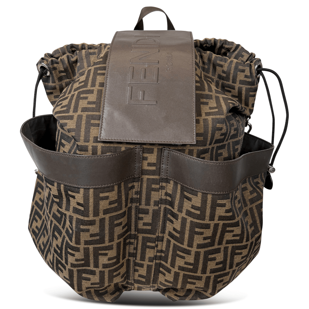 FENDI BROWN FF JACQUARD RUCKSACKK | PRE OWNED - Affluent ArchivesUsed HIGH END DESIGNER CLOTHING