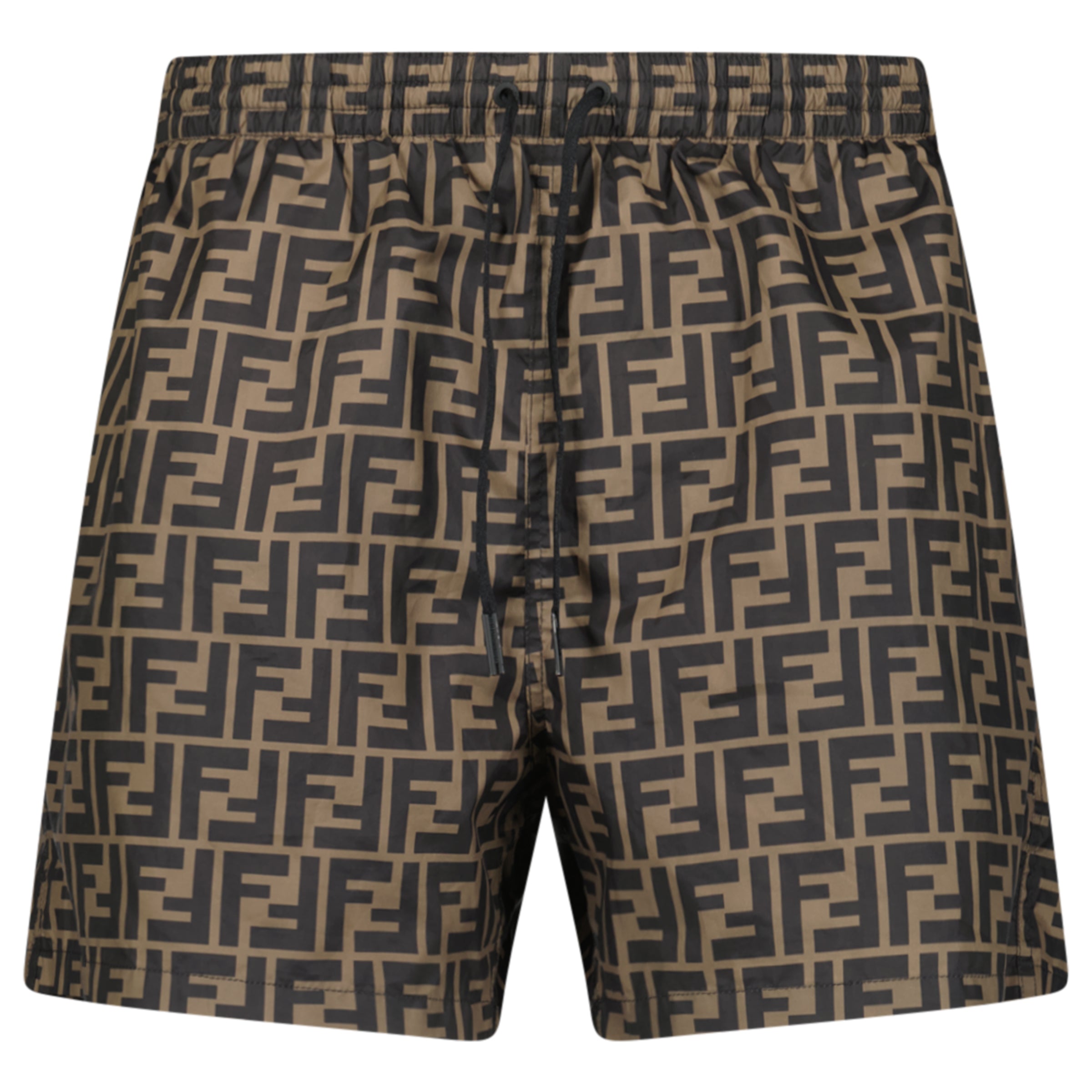 FENDI BROWN FF LOGO SWIM SHORTS - SMALL (46) - Affluent ArchivesUsed HIGH END DESIGNER CLOTHING