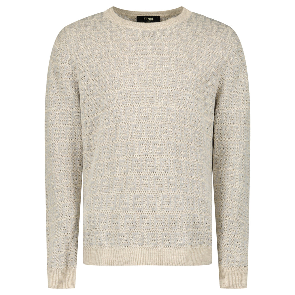 FENDI CREAM FF KNITTED SWEATSHIRT - XL | PRE OWNED - Affluent ArchivesUsed HIGH END DESIGNER CLOTHING