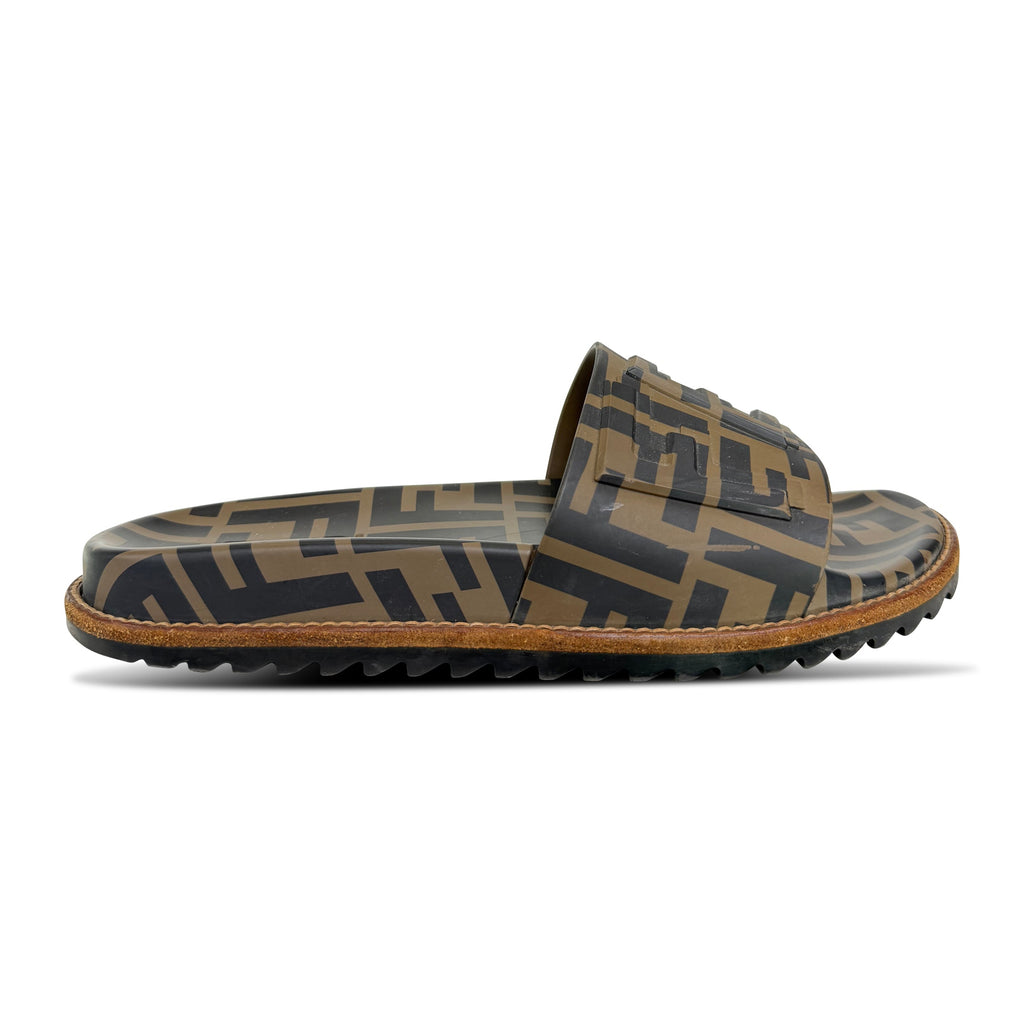 FENDI FF RUBBER SLIDES - UK 6 (40) - Affluent ArchivesUsed HIGH END DESIGNER CLOTHING