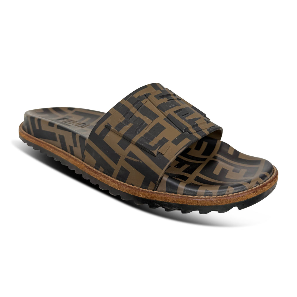 FENDI FF RUBBER SLIDES - UK 6 (40) - Affluent ArchivesUsed HIGH END DESIGNER CLOTHING