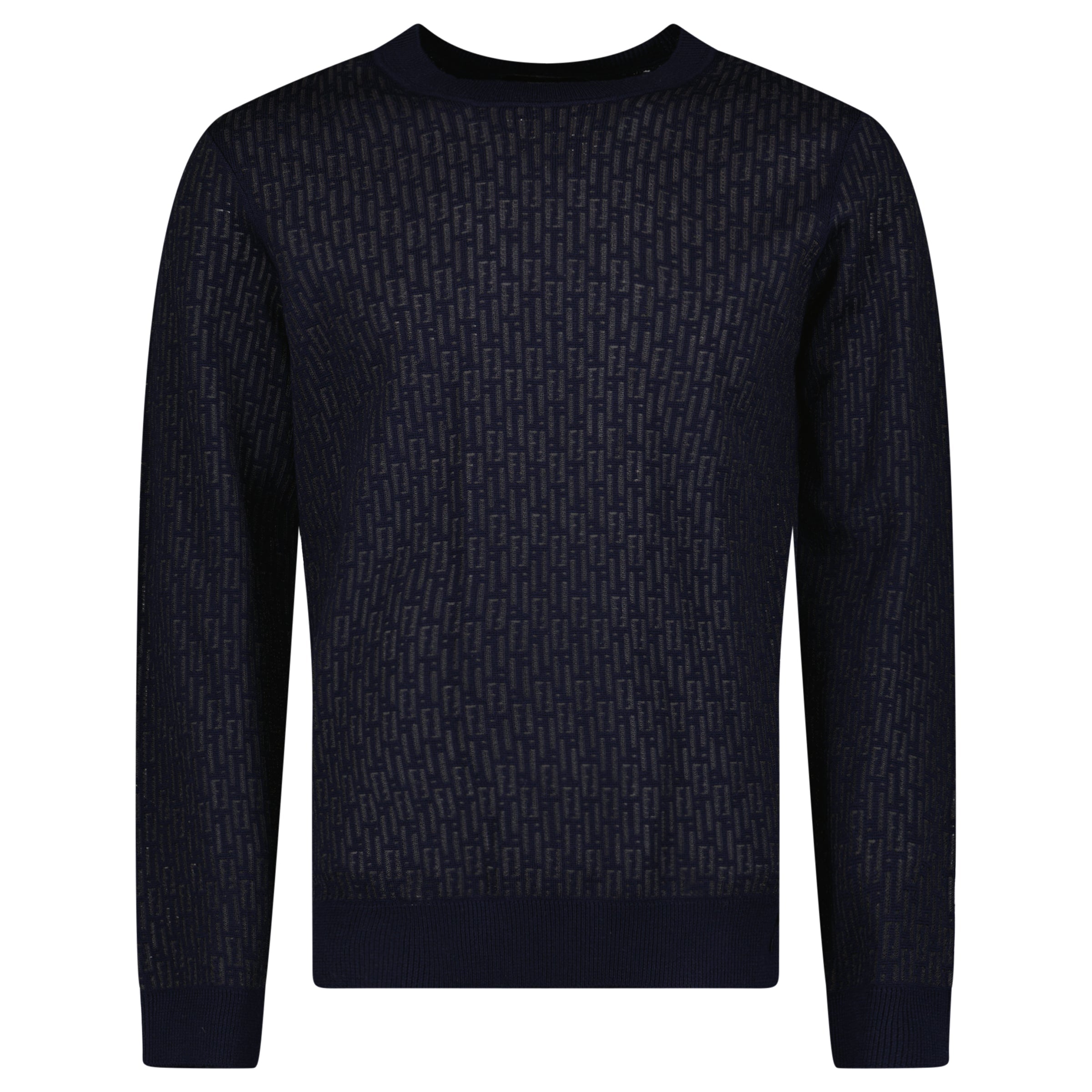 FENDI NAVY FF KNITTED SWEATSHIRT - XL (Fits Large) | PRE OWNED - Affluent ArchivesUsed HIGH END DESIGNER CLOTHING