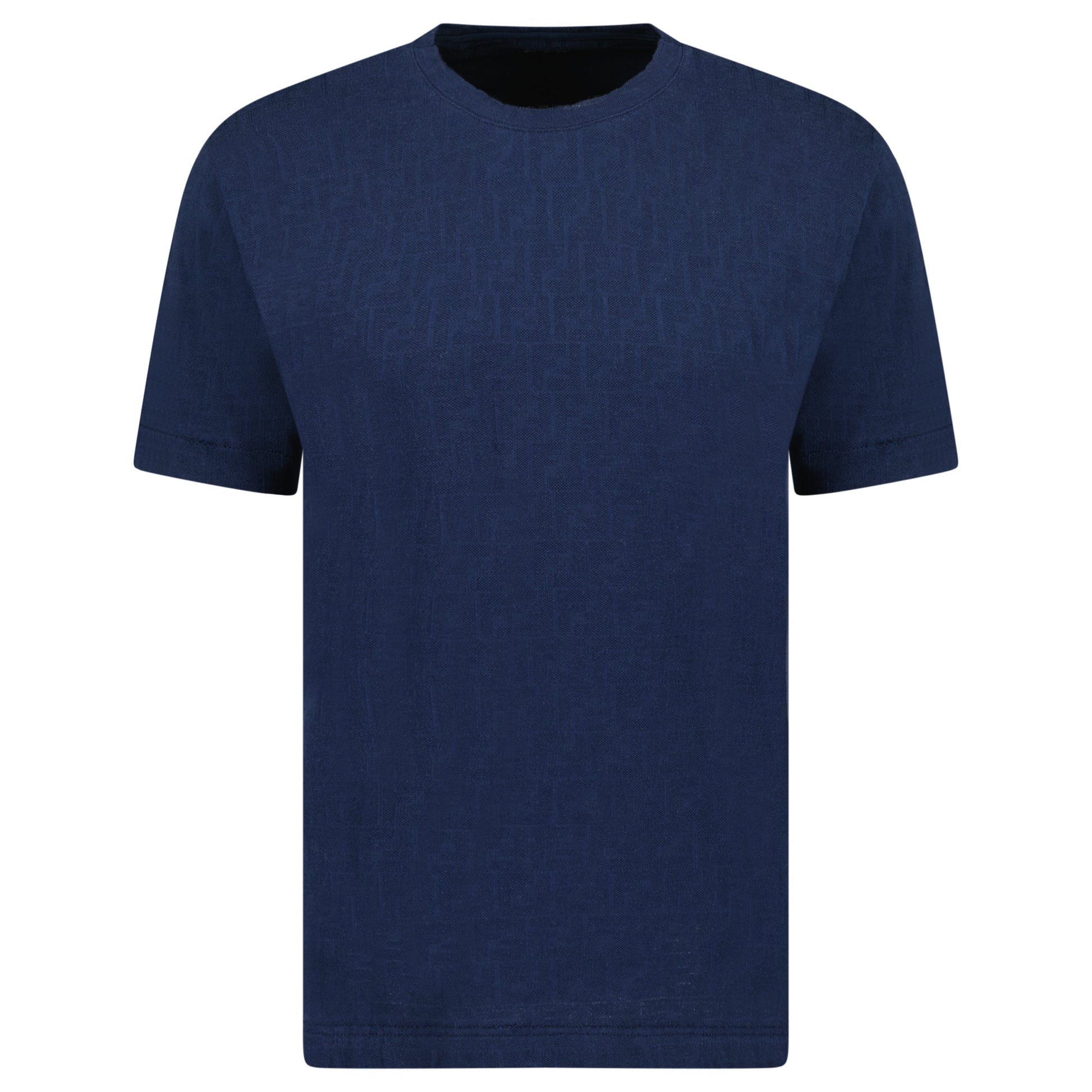 FENDI NAVY FF TOWELLING T SHIRT - LARGE - Affluent ArchivesUsed HIGH END DESIGNER CLOTHING