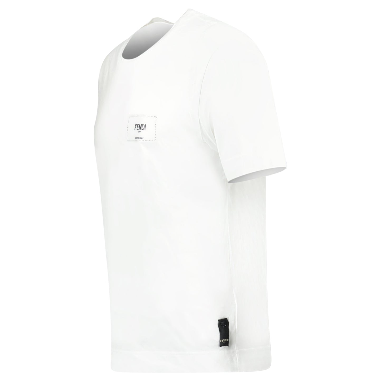 FENDI WHITE STITCHED LOGO T SHIRT - XS (Fits M) - affluentarchivesUsed HIGH END DESIGNER CLOTHING