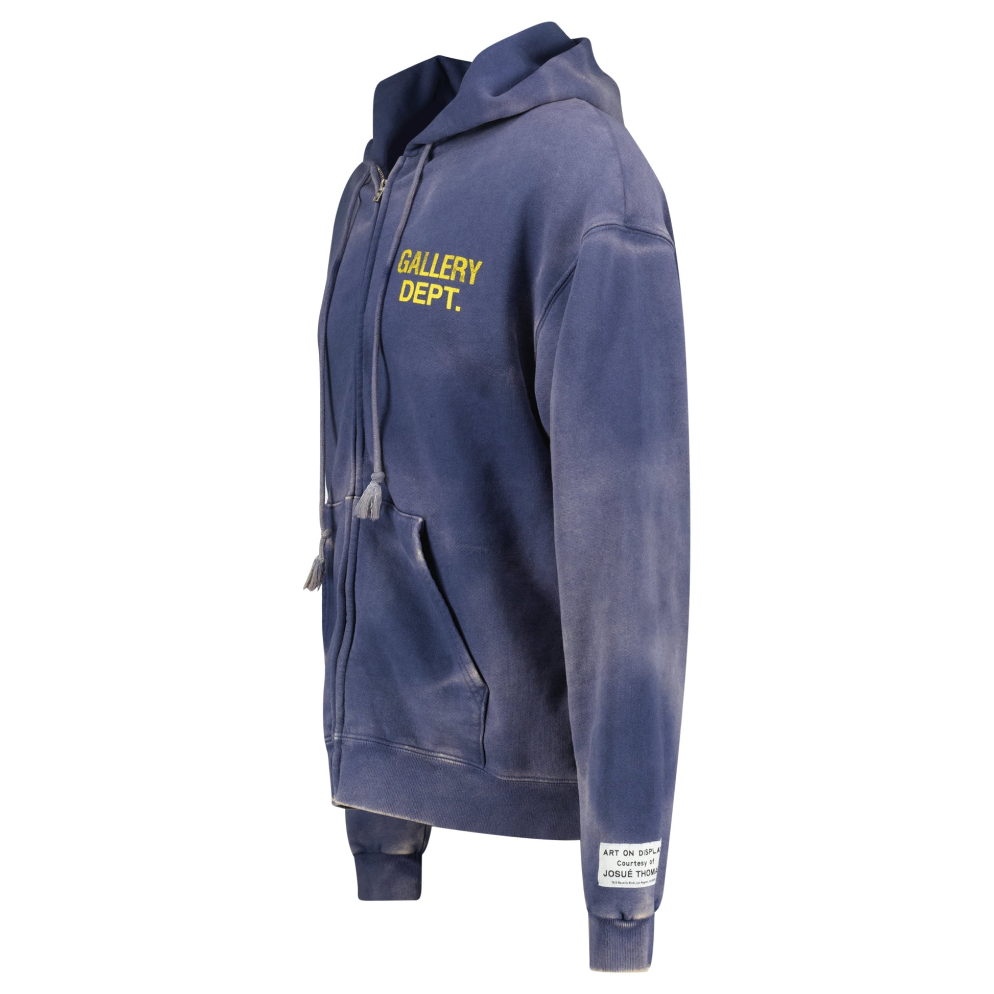 GALLERY DEPT ZIP HOODIE NAVY - MEDIUM (Fits L) - Affluent ArchivesUsed HIGH END DESIGNER CLOTHING