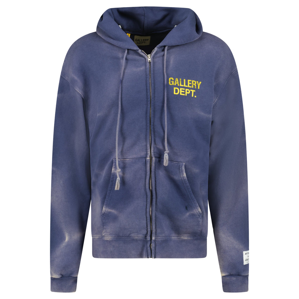 GALLERY DEPT ZIP HOODIE NAVY - MEDIUM (Fits L) - Affluent ArchivesUsed HIGH END DESIGNER CLOTHING