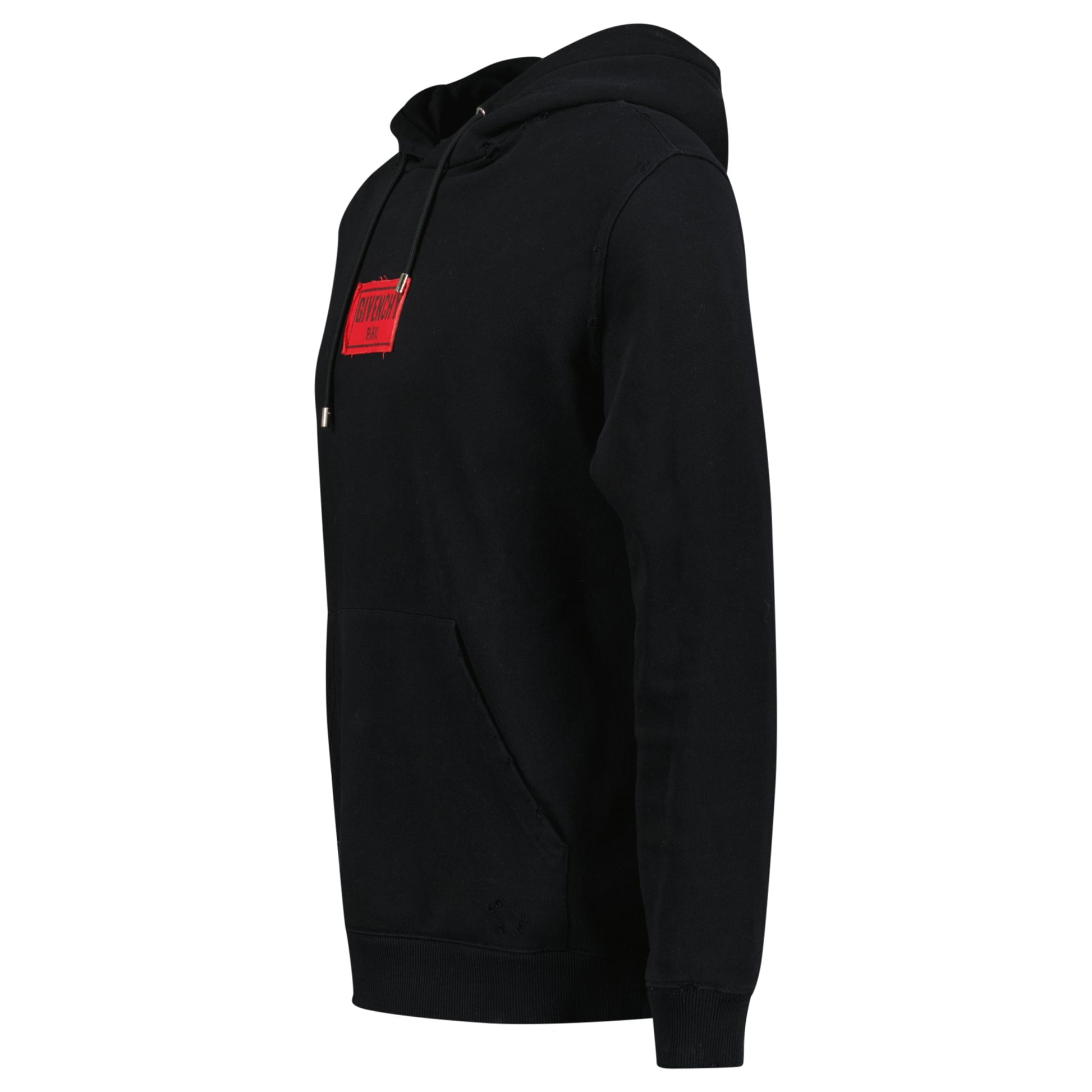 GIVENCHY BLACK LOGO HOODIE - SMALL (Fits Medium) - Affluent ArchivesUsed HIGH END DESIGNER CLOTHING