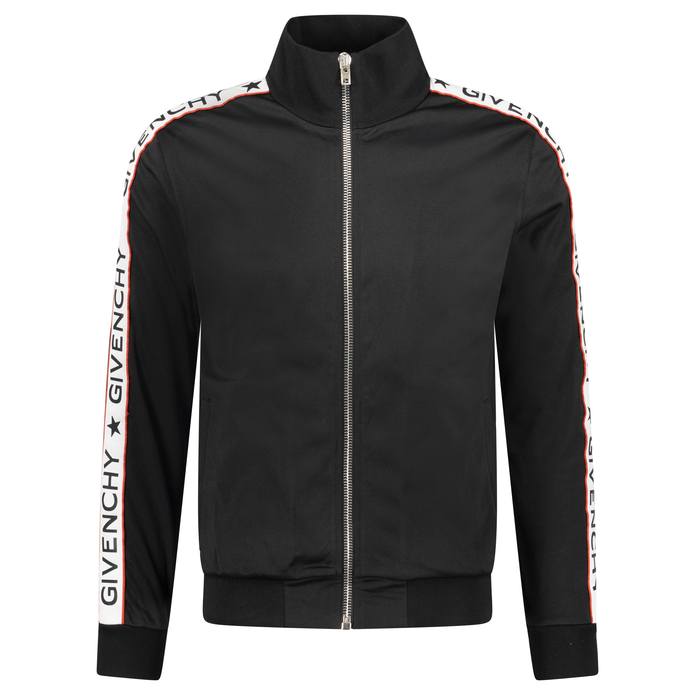 GIVENCHY BLACK TRACK JACKET - SMALL - Affluent ArchivesUsed HIGH END DESIGNER CLOTHING
