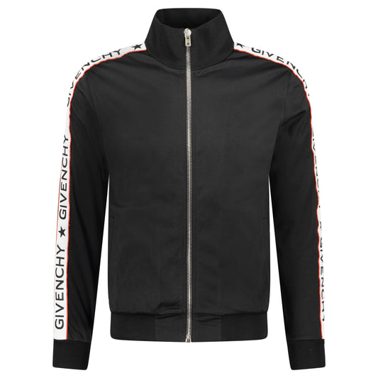 GIVENCHY BLACK TRACK JACKET - SMALL - Affluent ArchivesUsed HIGH END DESIGNER CLOTHING