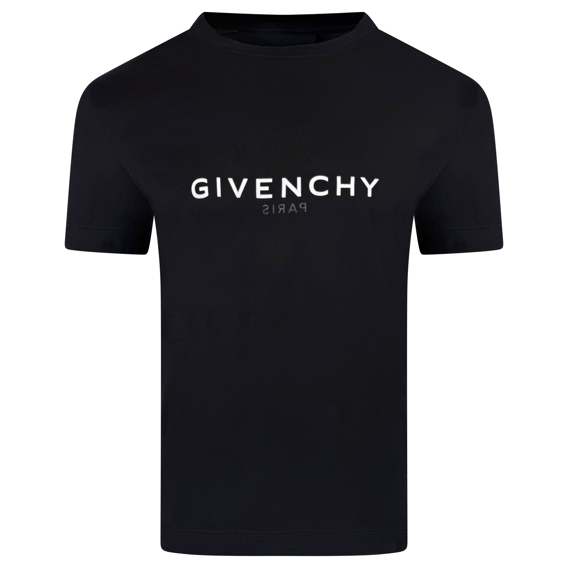 GIVENCHY BLACK / WHITE LOGO T SHIRT - MEDIUM | PRE OWNED - Affluent ArchivesUsed HIGH END DESIGNER CLOTHING