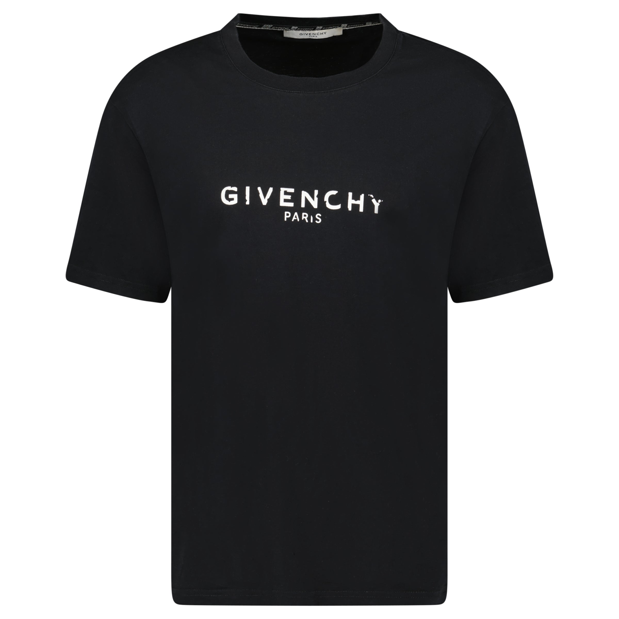 GIVENCHY BLACK / WHITE LOGO T SHIRT - XXL (Fits L) - Affluent ArchivesUsed HIGH END DESIGNER CLOTHING