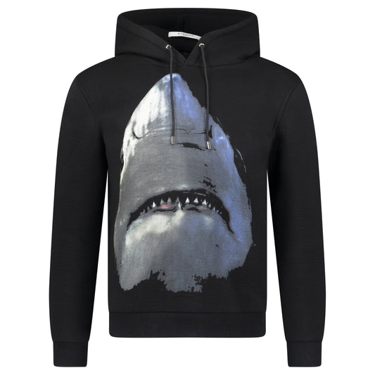 GIVENCHY BLACK WHITE SHARK HOODIE - SMALL - Affluent ArchivesUsed HIGH END DESIGNER CLOTHING