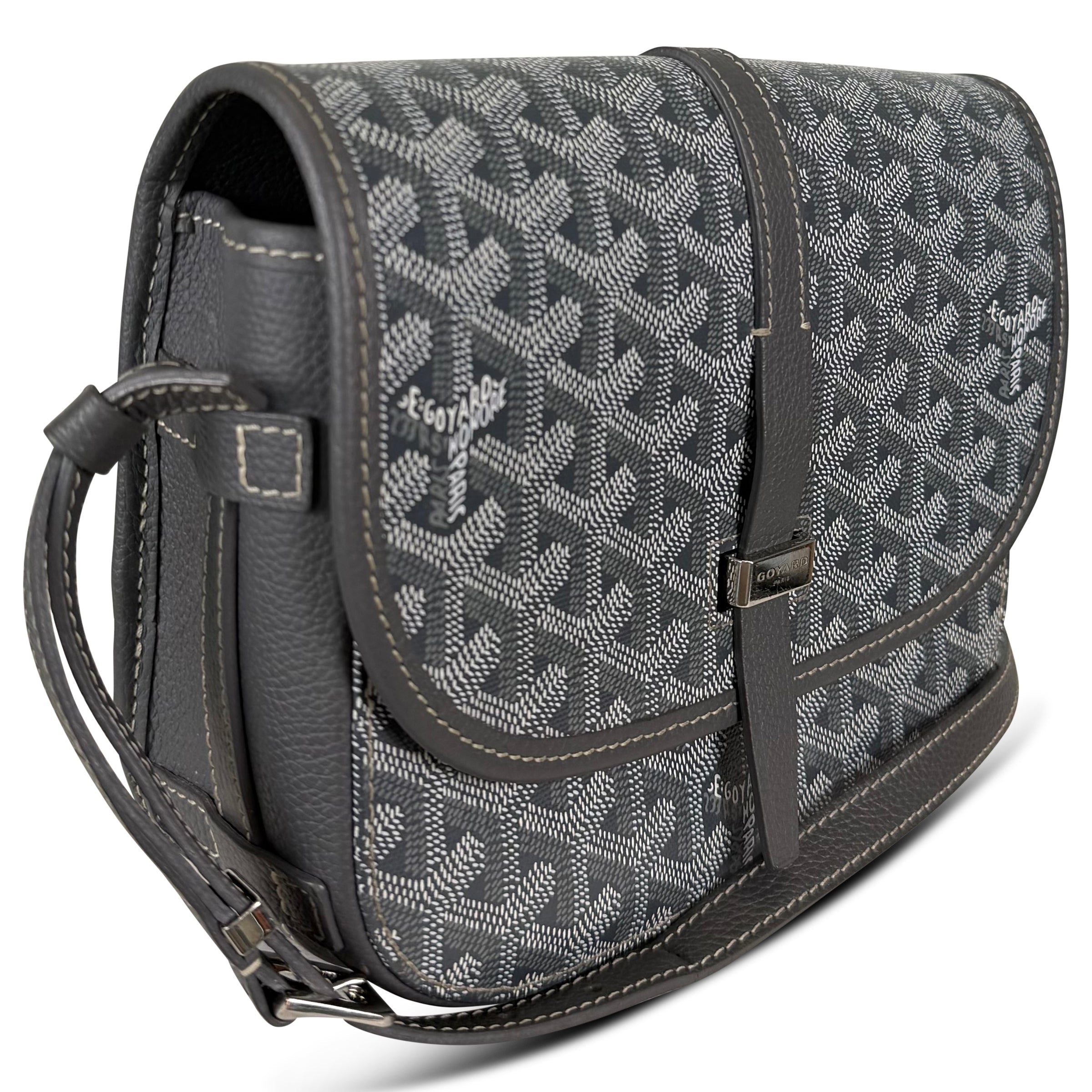 GOYARD BELVEDERE GREY MESSENGER BAG PM | PRE OWNED - Affluent ArchivesUsed HIGH END DESIGNER CLOTHING