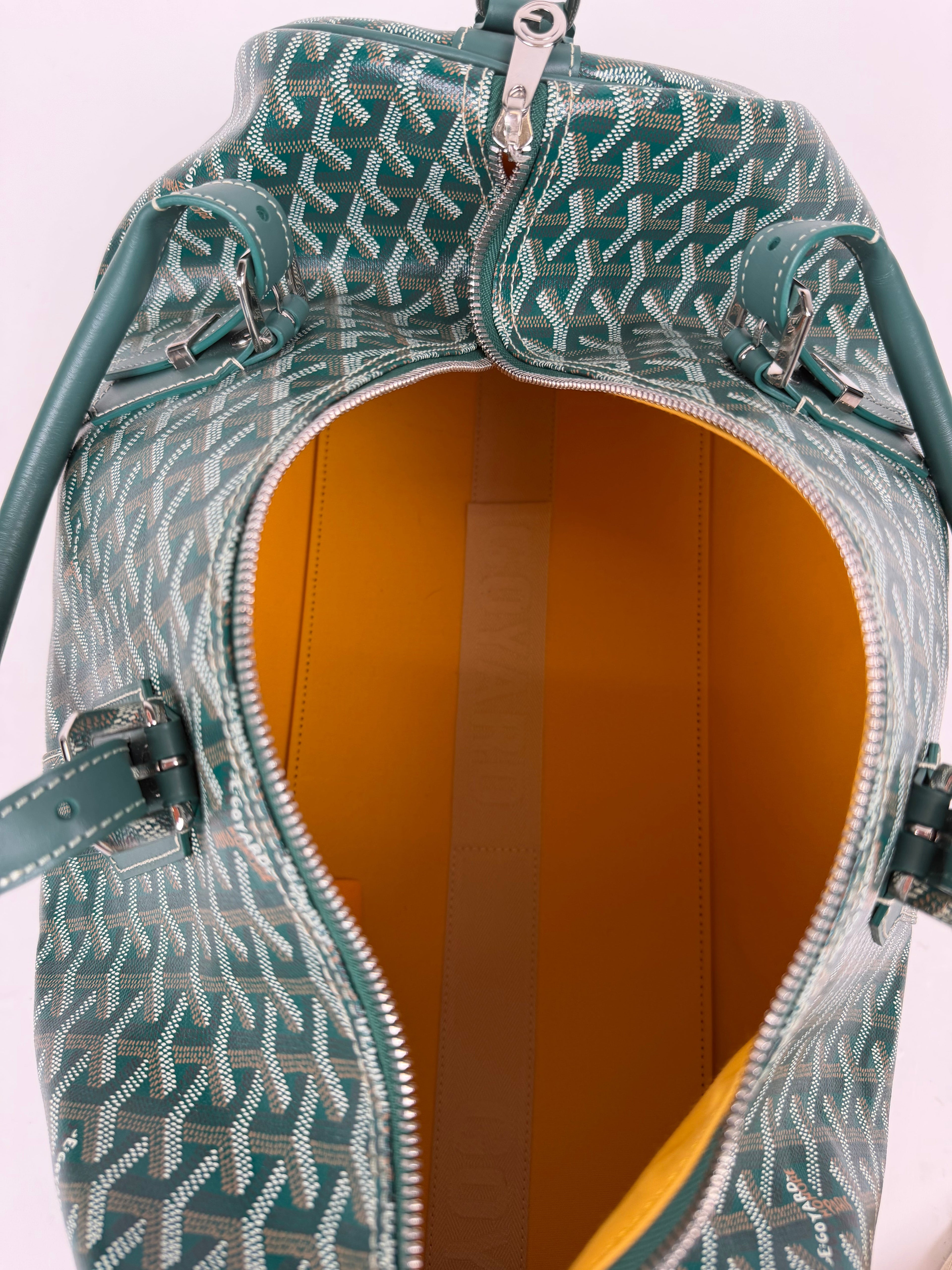 GOYARD BOSTON 45 GREEN BAG | PRE OWNED - Affluent ArchivesUsed HIGH END DESIGNER CLOTHING