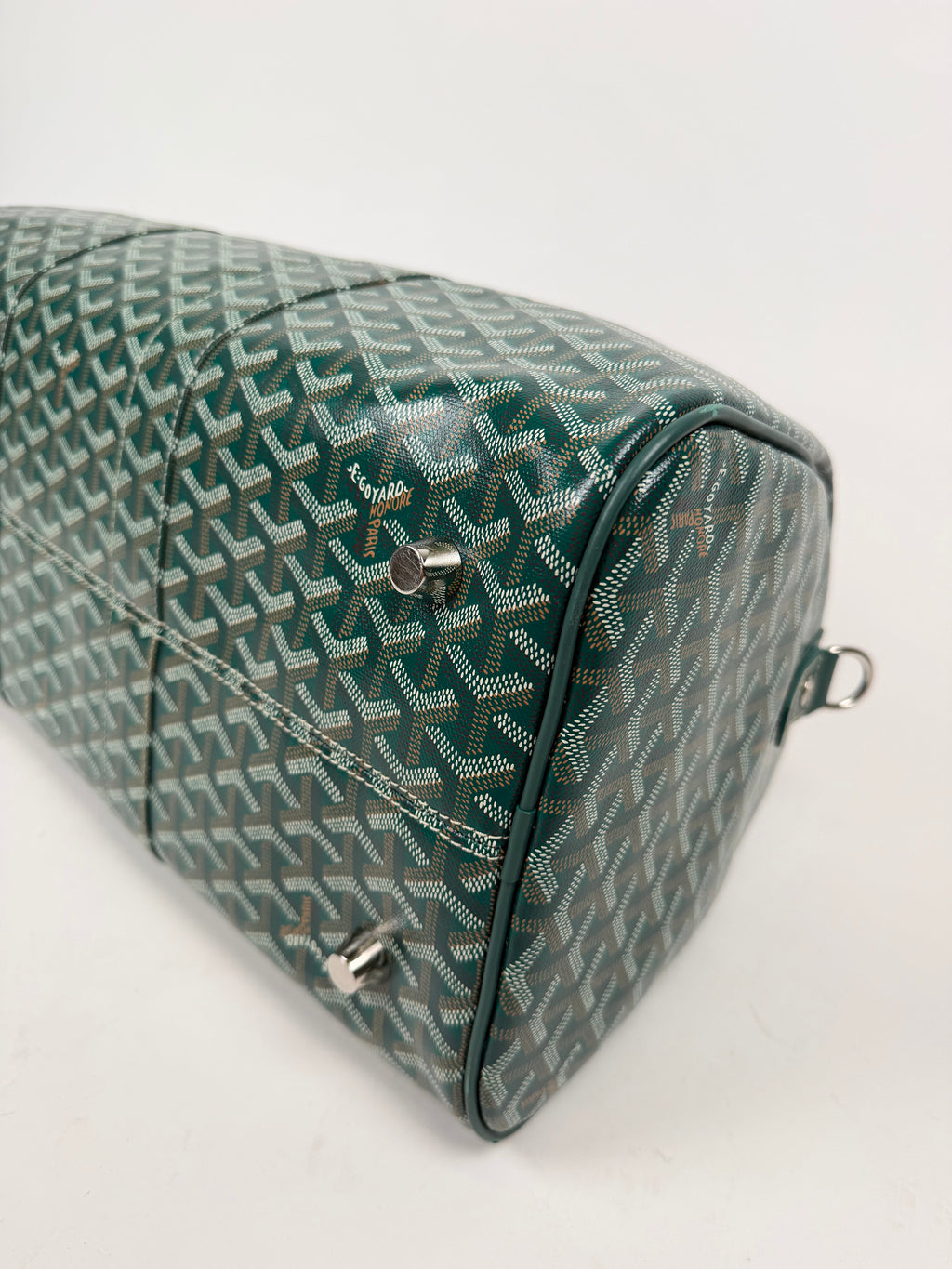 GOYARD BOSTON 45 GREEN BAG | PRE OWNED - Affluent ArchivesUsed HIGH END DESIGNER CLOTHING