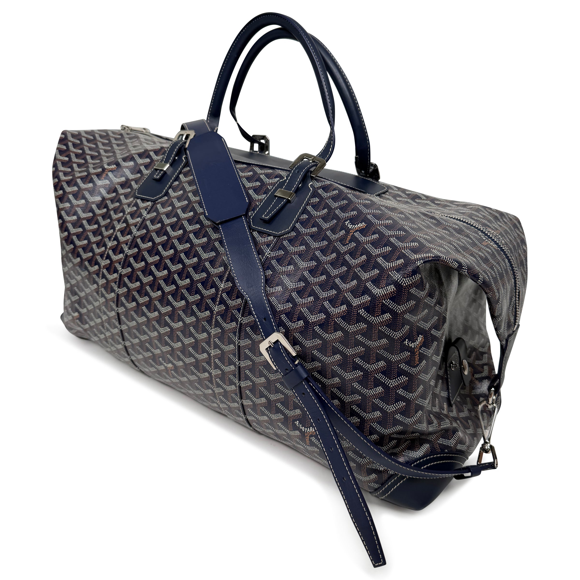 GOYARD BOWLING 55 NAVY BAG | PRE OWNED - Affluent ArchivesUsed HIGH END DESIGNER CLOTHING