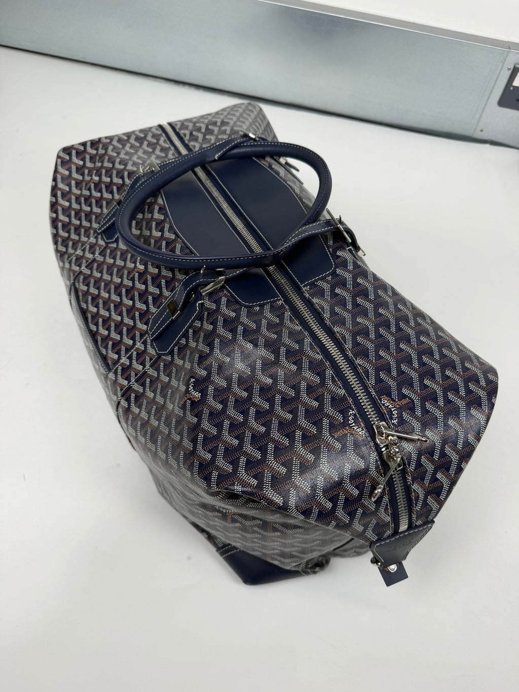 GOYARD BOWLING 55 NAVY BAG | PRE OWNED - Affluent ArchivesUsed HIGH END DESIGNER CLOTHING