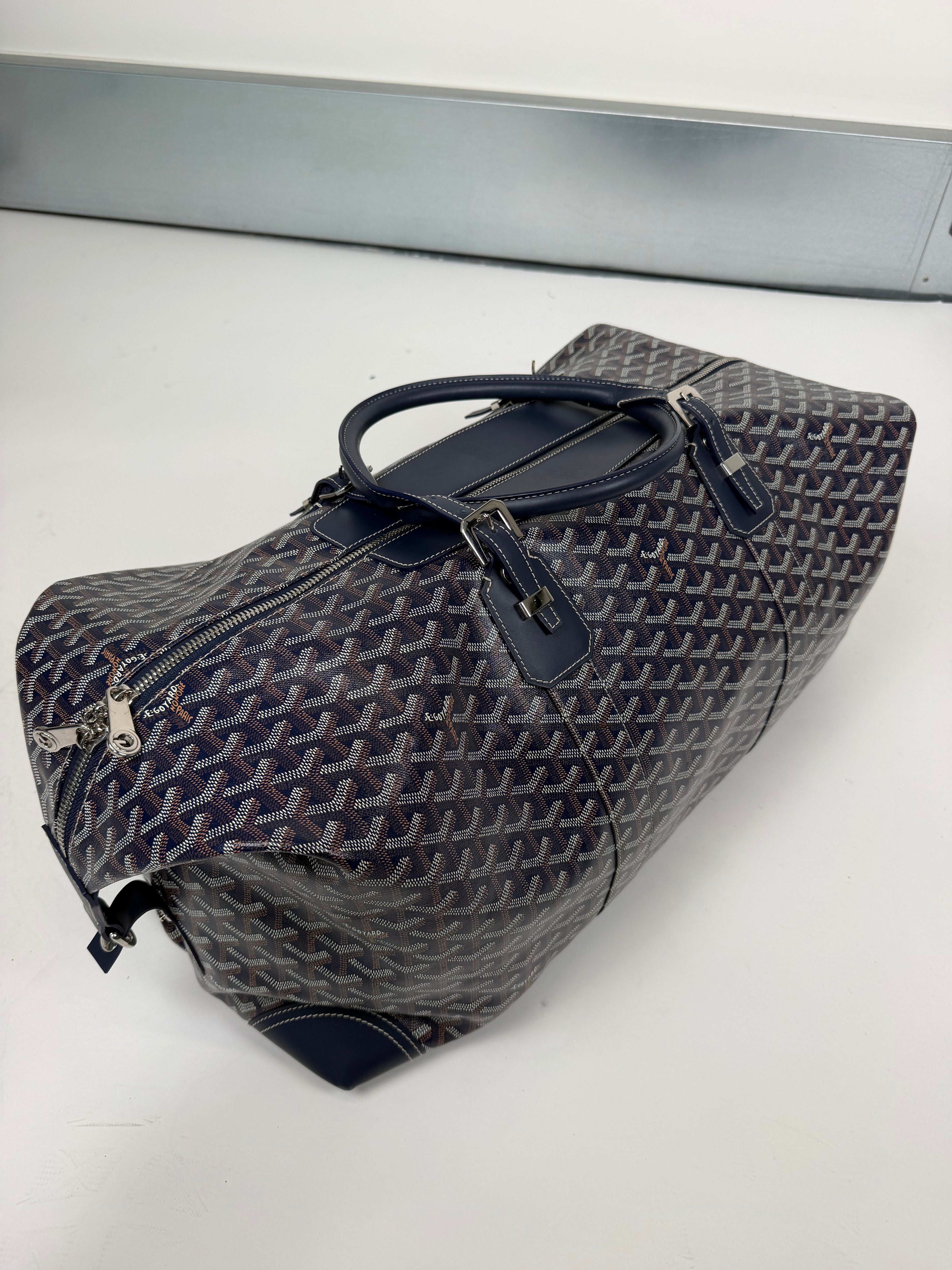 GOYARD BOWLING 55 NAVY BAG | PRE OWNED - Affluent ArchivesUsed HIGH END DESIGNER CLOTHING