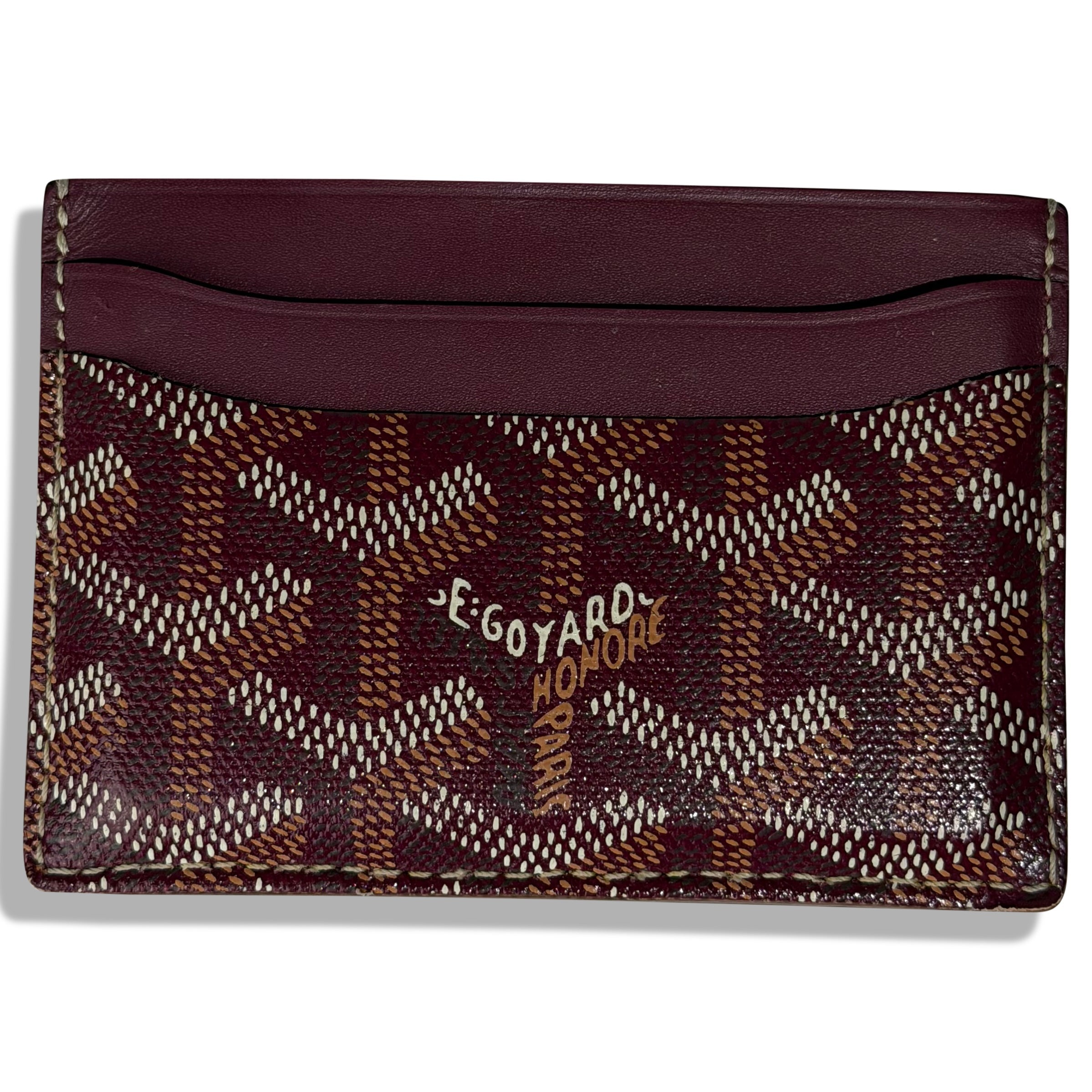 GOYARD BURGUNDY CARD HOLDER | PRE OWNED - Affluent ArchivesUsed HIGH END DESIGNER CLOTHING