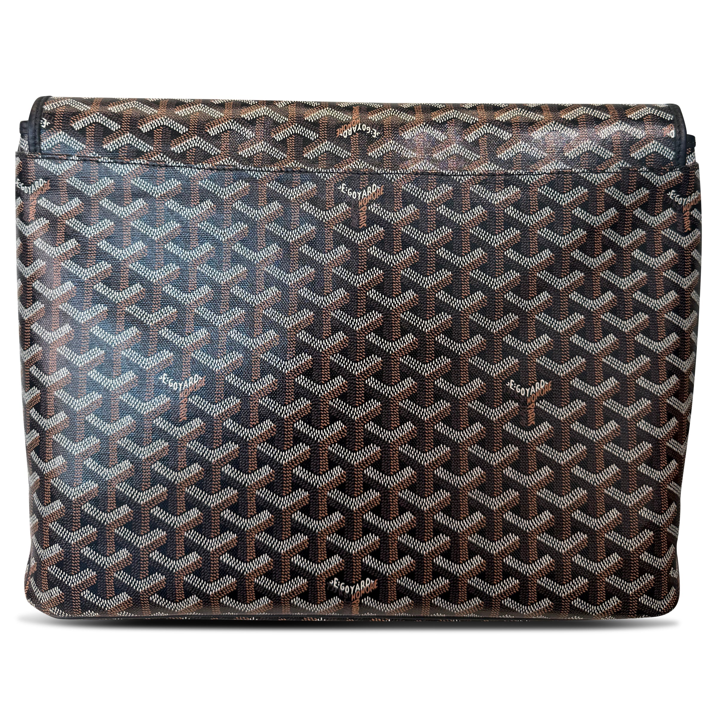 GOYARD CAPETIEN MESSENGER BAG BLACK / BROWN | PRE OWNED - Affluent ArchivesUsed HIGH END DESIGNER CLOTHING