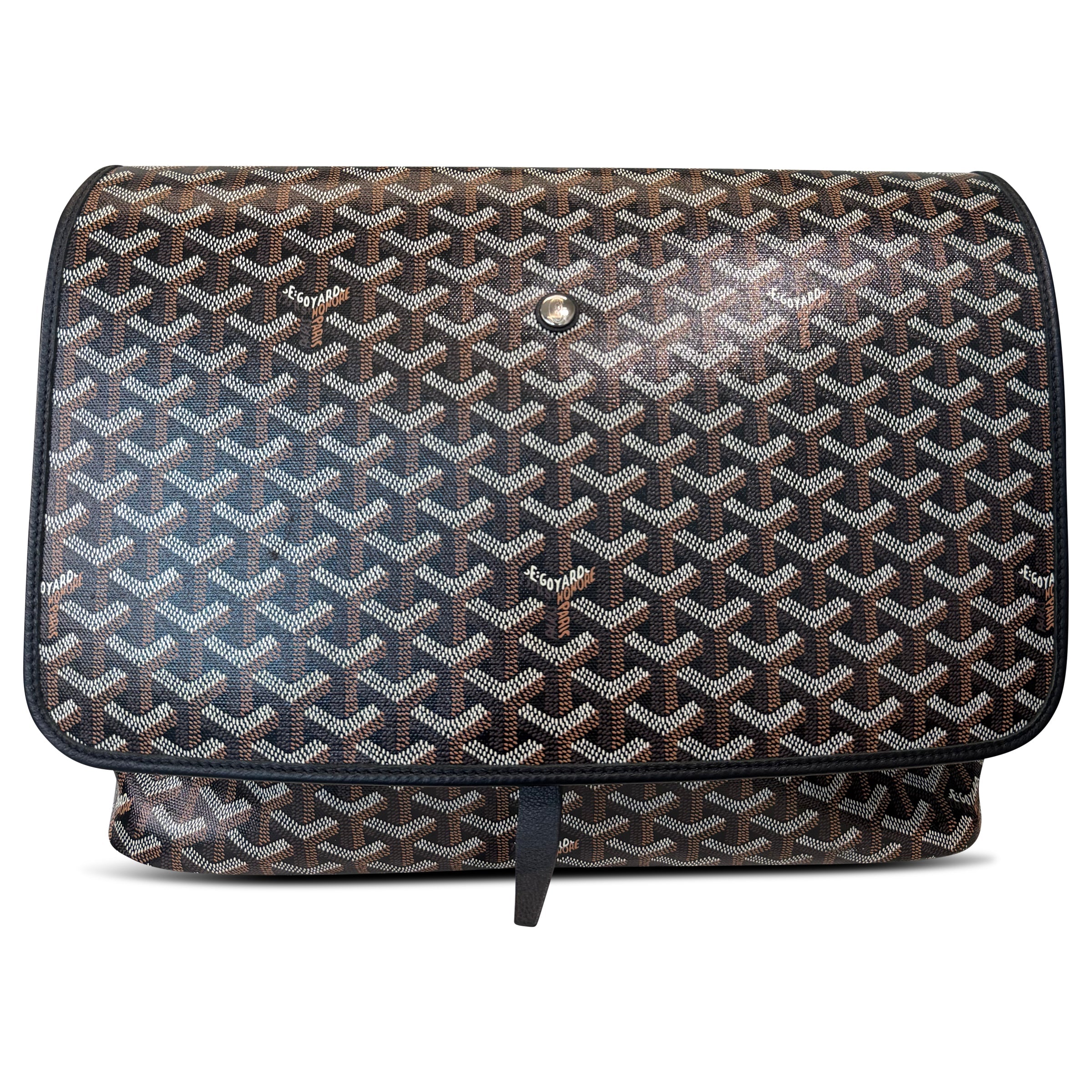 GOYARD CAPETIEN MESSENGER BAG BLACK / BROWN | PRE OWNED - Affluent ArchivesUsed HIGH END DESIGNER CLOTHING