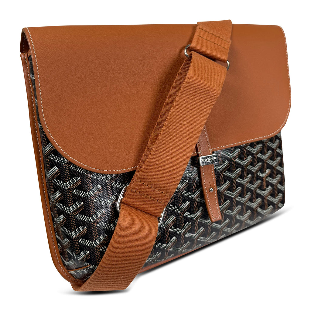 GOYARD COURSIER MESSENGER BAG TAN / BLACK - Affluent ArchivesUsed HIGH END DESIGNER CLOTHING