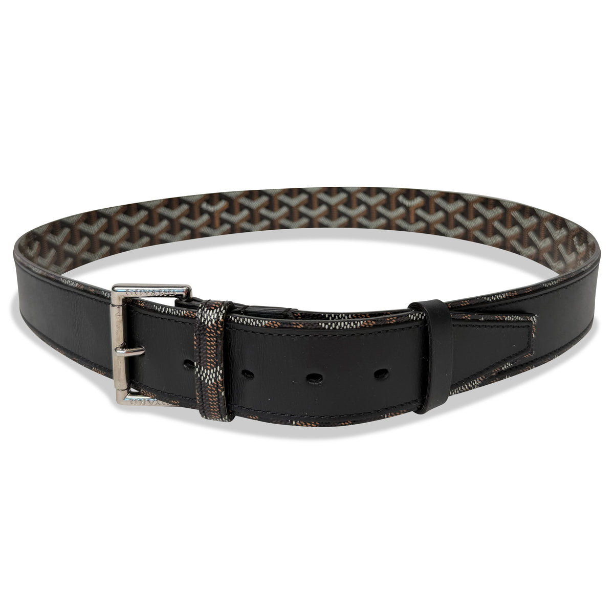 GOYARD FLORIDA CANVAS BELT BLACK / BEIGE - 105CM (34-38W) | PRE OWNED - Affluent ArchivesUsed HIGH END DESIGNER CLOTHING