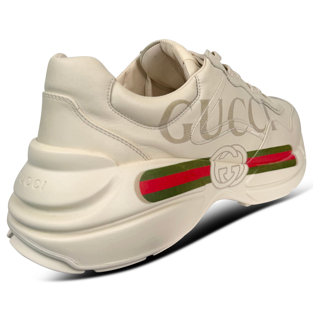 GUCCI BEGE RYTON TRAINER - UK 11 (44) | PRE OWNED - Affluent ArchivesUsed HIGH END DESIGNER CLOTHING